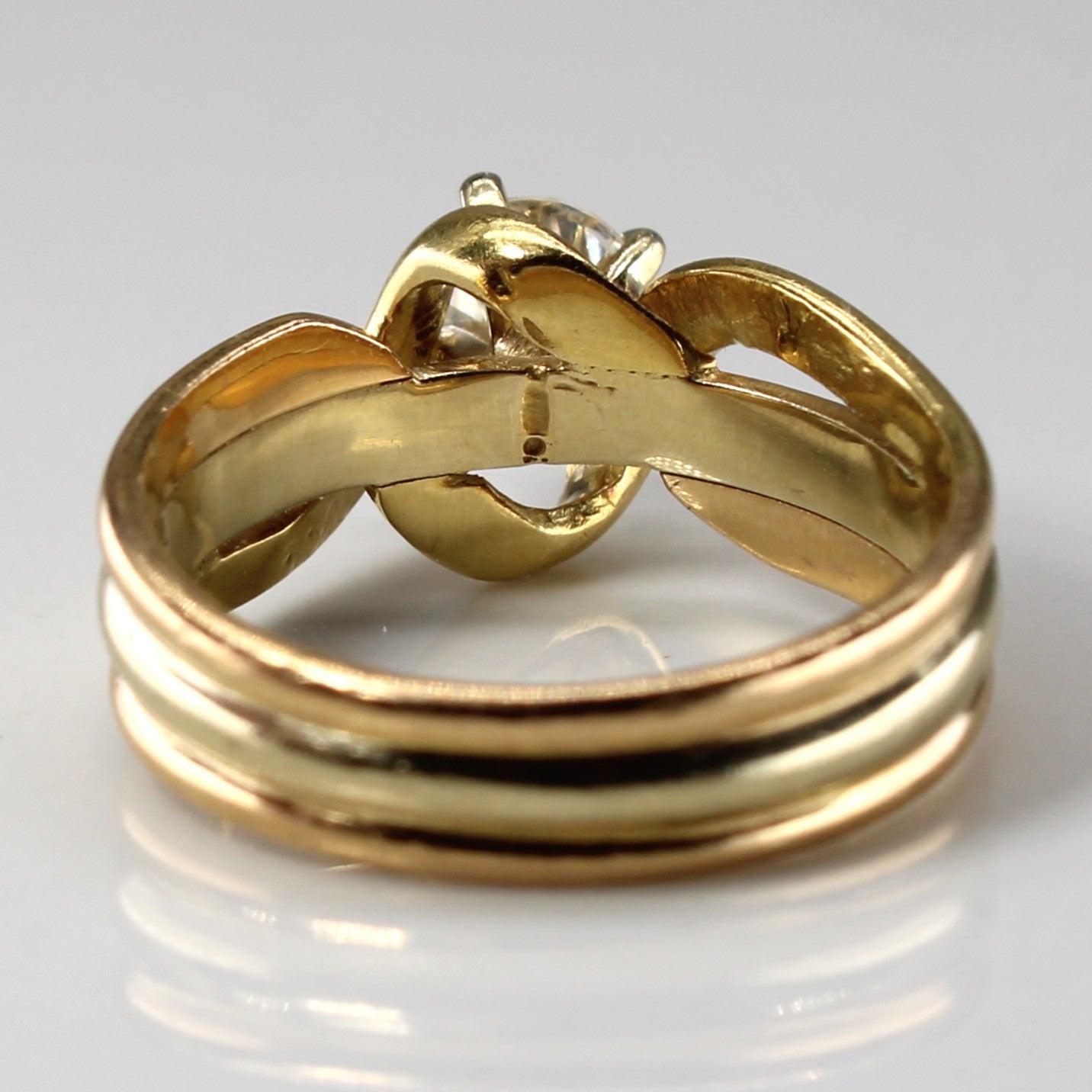 Solitaire Diamond Bypass Gold Ring | 0.51ct VS1/VS2 H/I | SZ 6.5 |