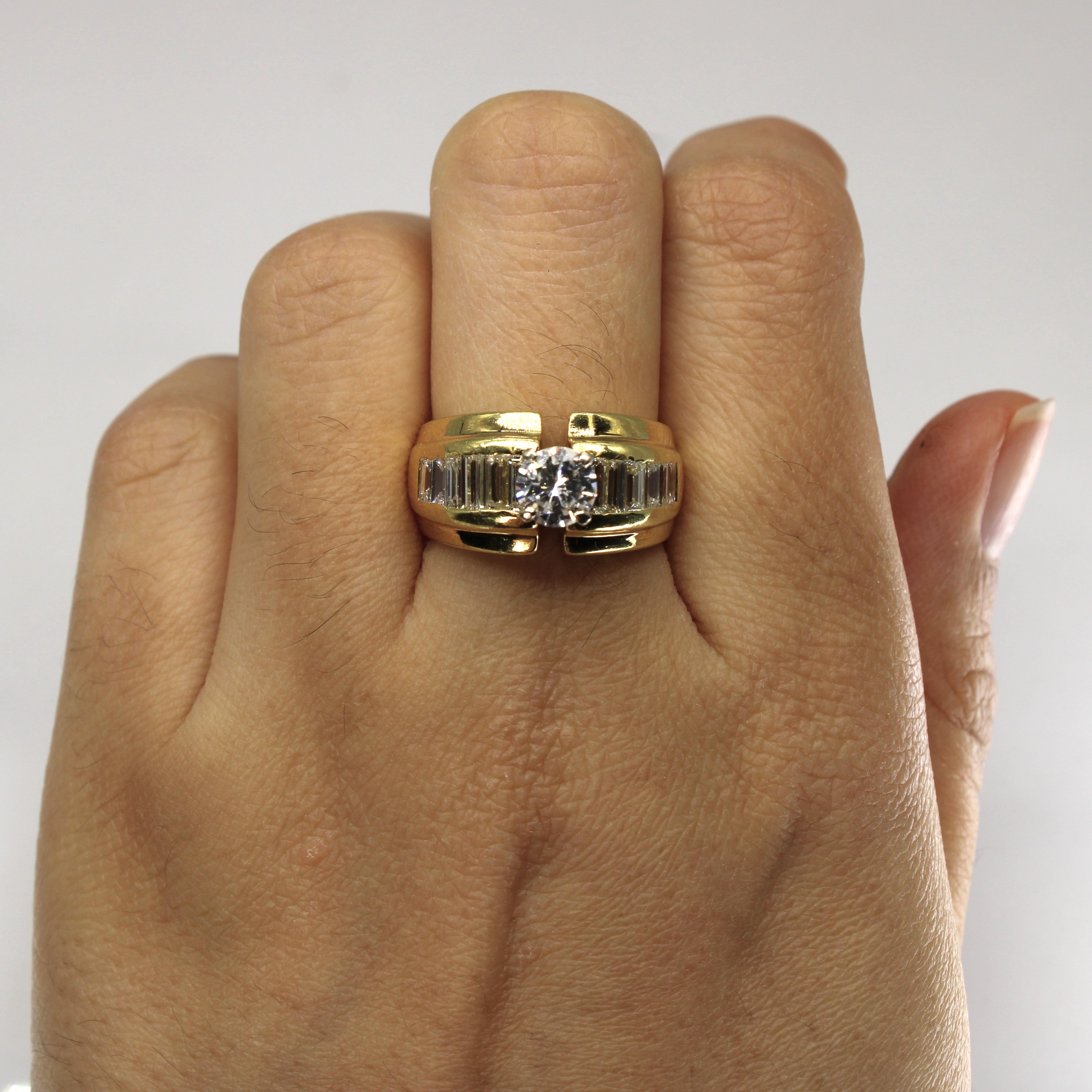 Solitaire with Accents Multi Diamond Engagement Ring | 1.90ctw SI2 H/I | SZ 7 |