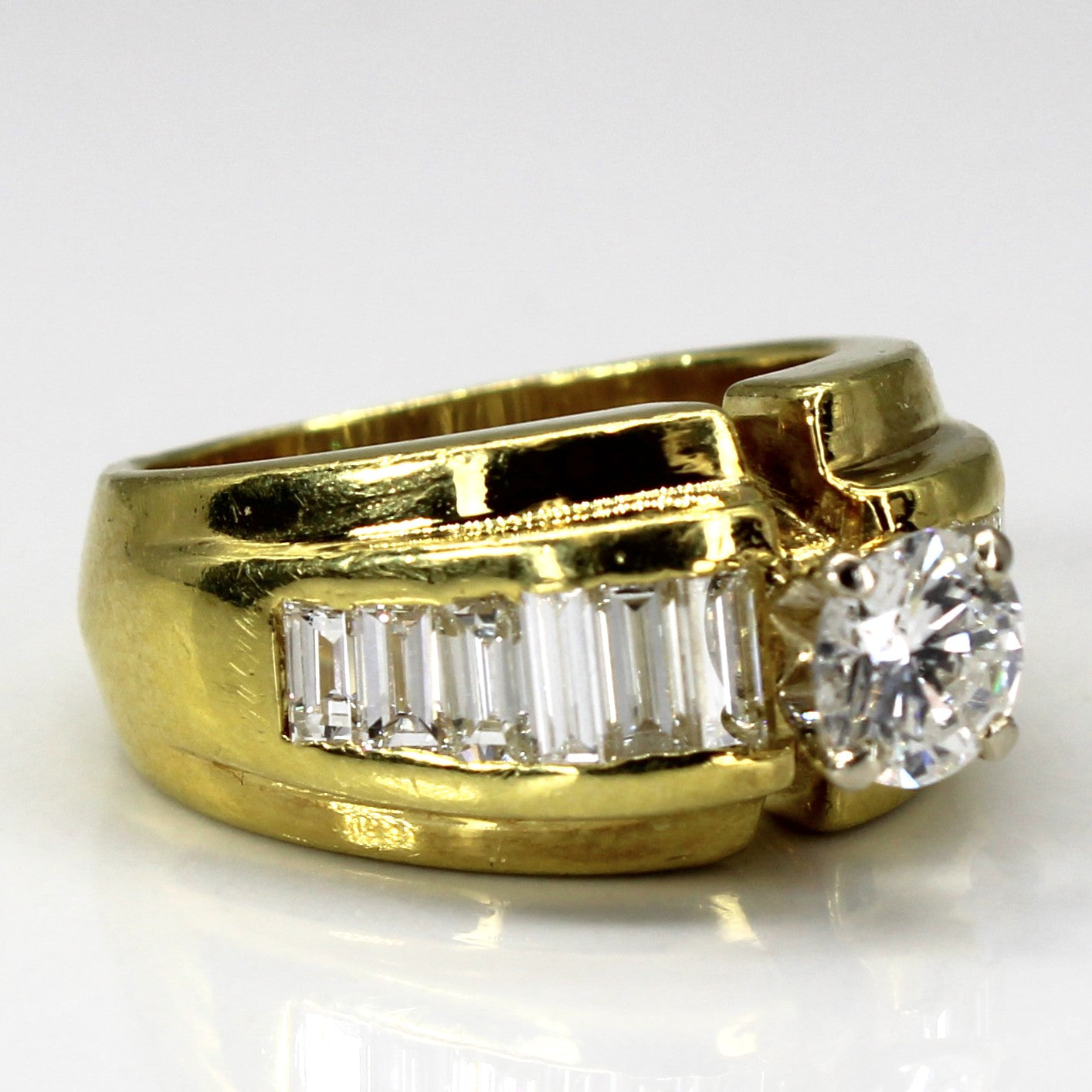 Solitaire with Accents Multi Diamond Engagement Ring | 1.90ctw SI2 H/I | SZ 7 |