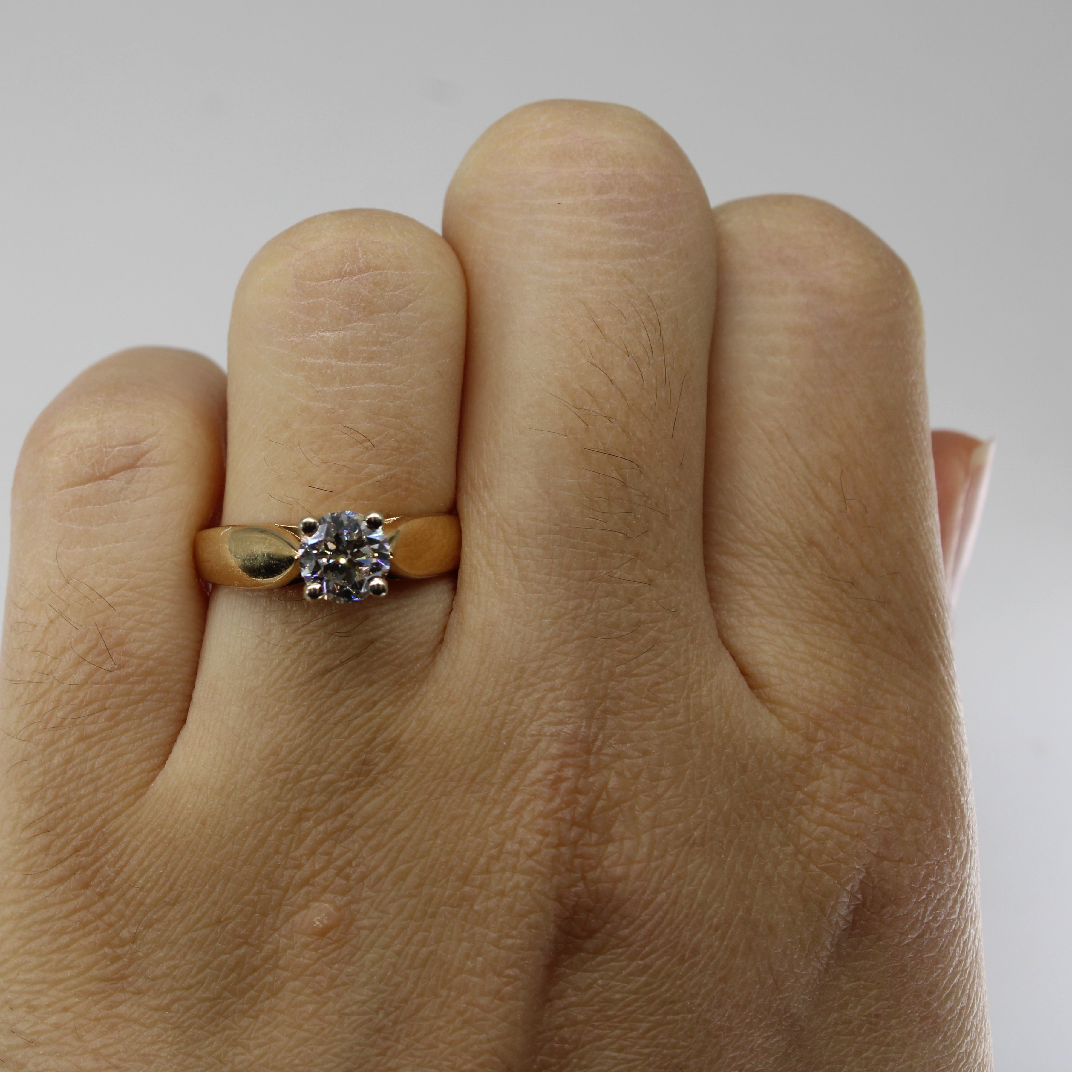 Solitaire Diamond Yellow Gold Engagement Ring | 0.88ct I1 H/I | SZ 6.5 |