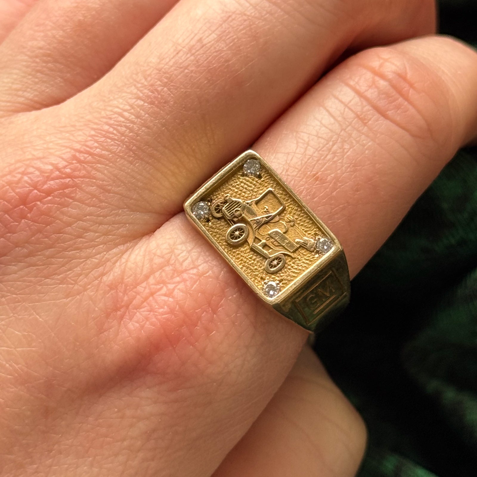 'GM 25' Car Diamond Ring | 0.10ctw | SZ 10.75 |