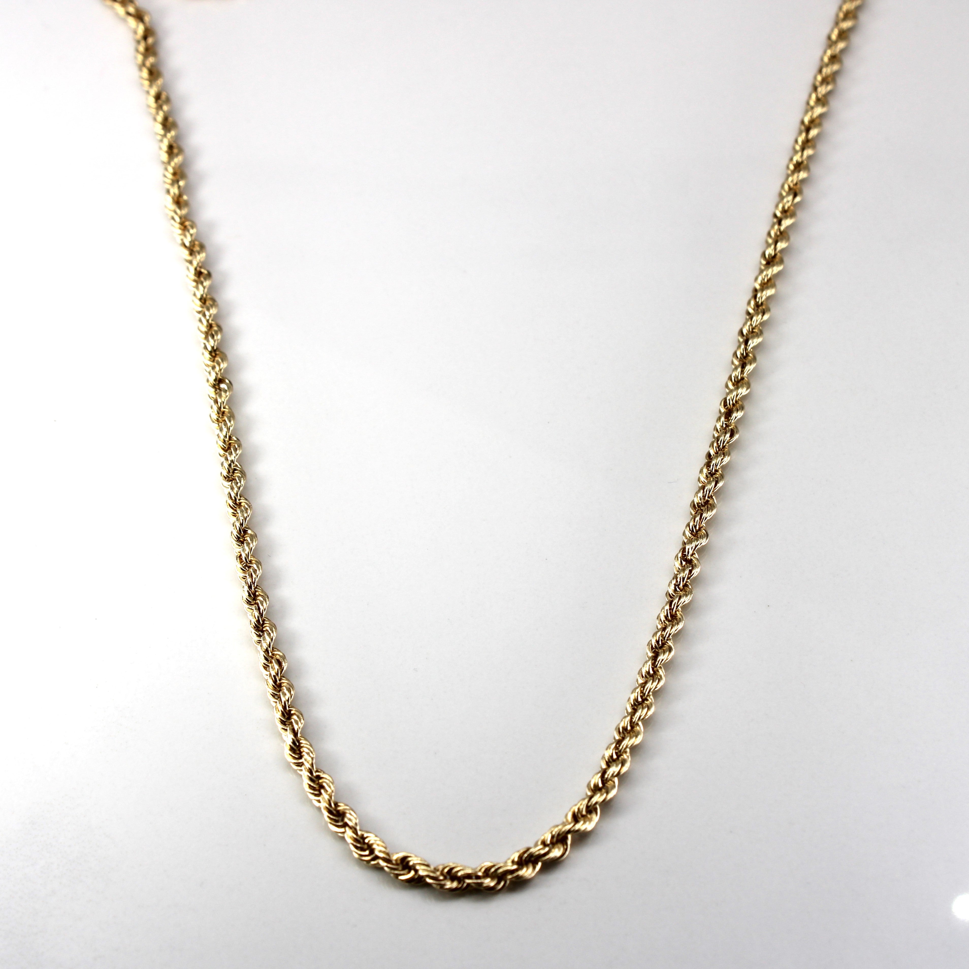 Yellow Gold Long Rope Chain | 30"|