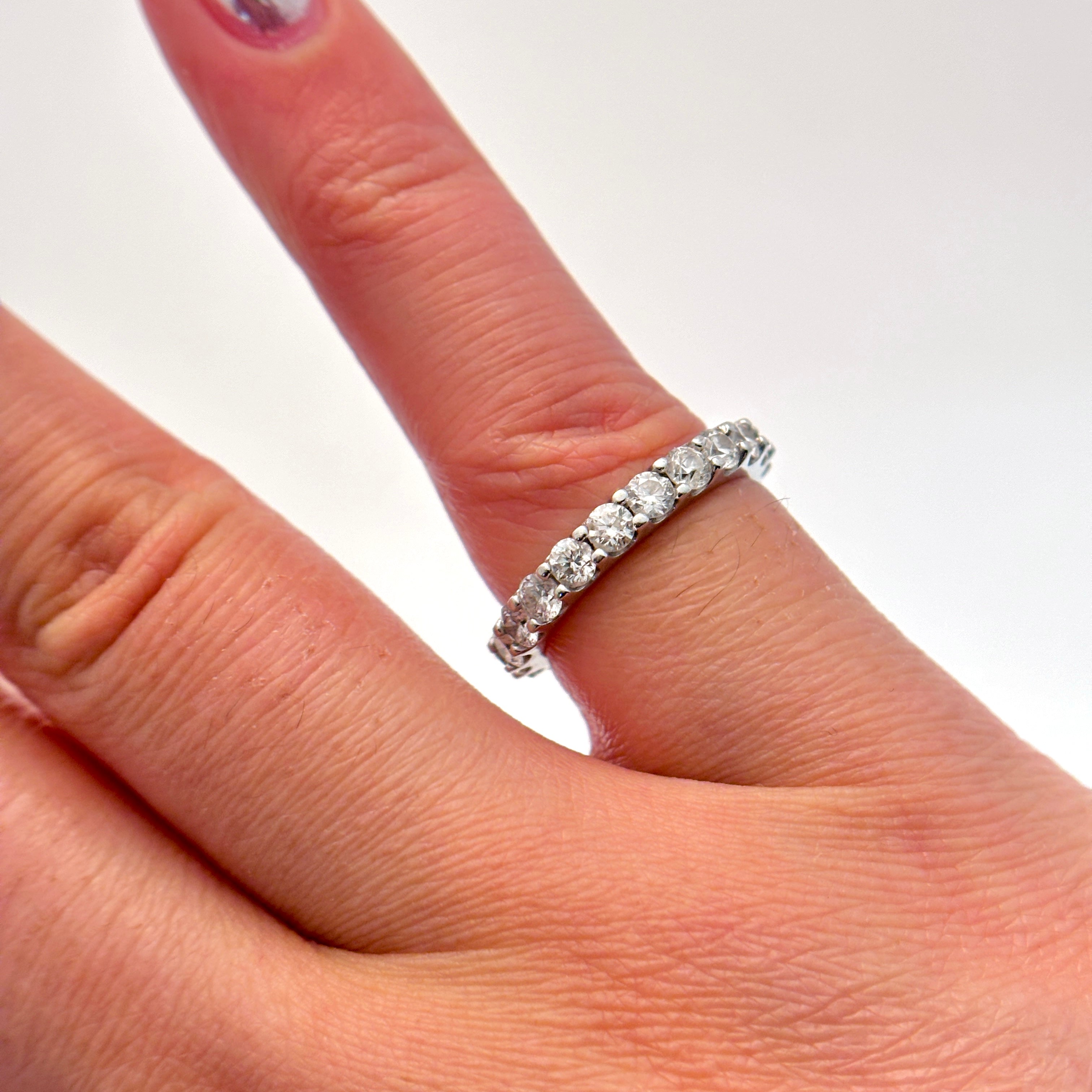 18K Diamond Eternity Band| 1.58 ctw I1 H/I | SZ 4.5 |