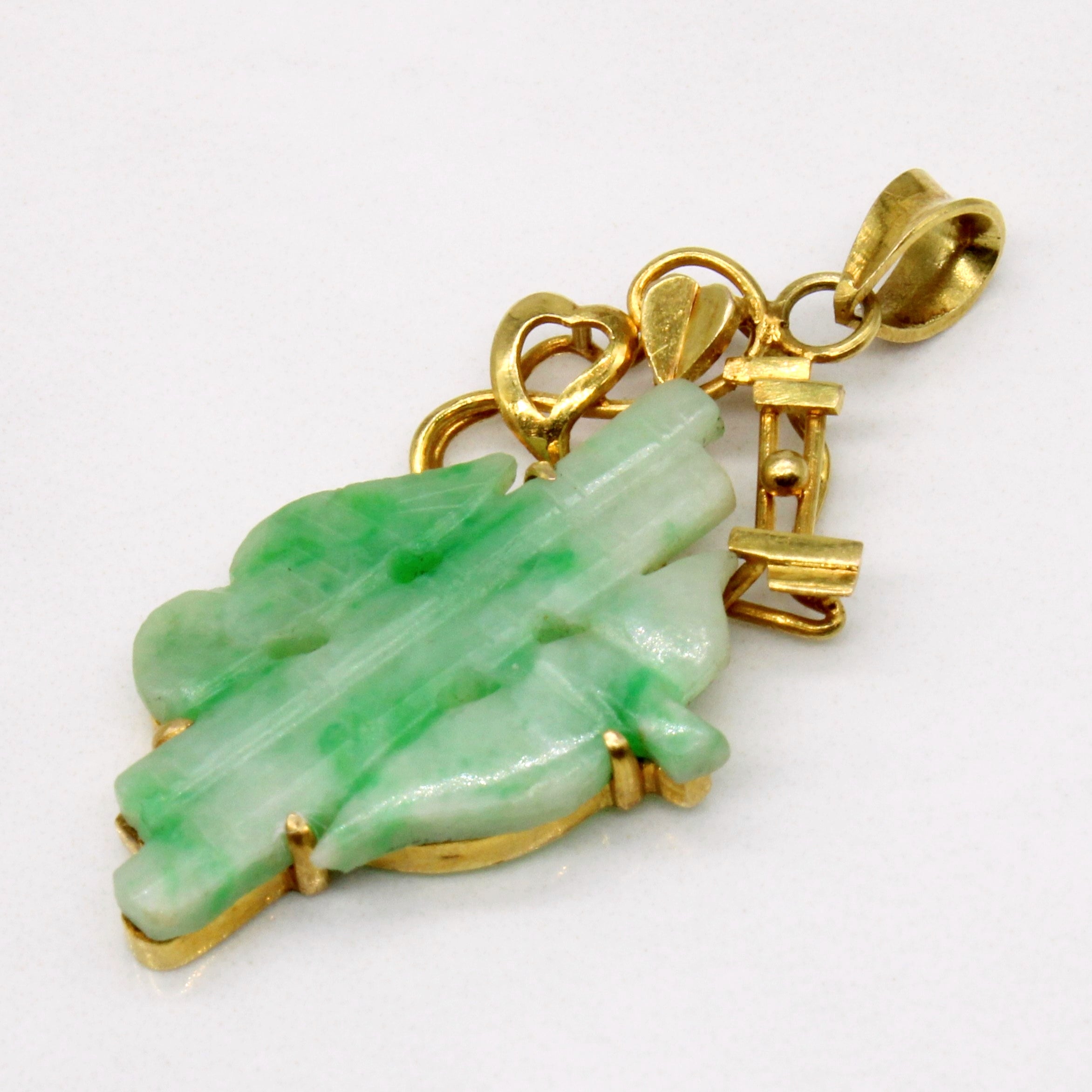 Carved Jadeite 14k Pendant | 8.00ct |