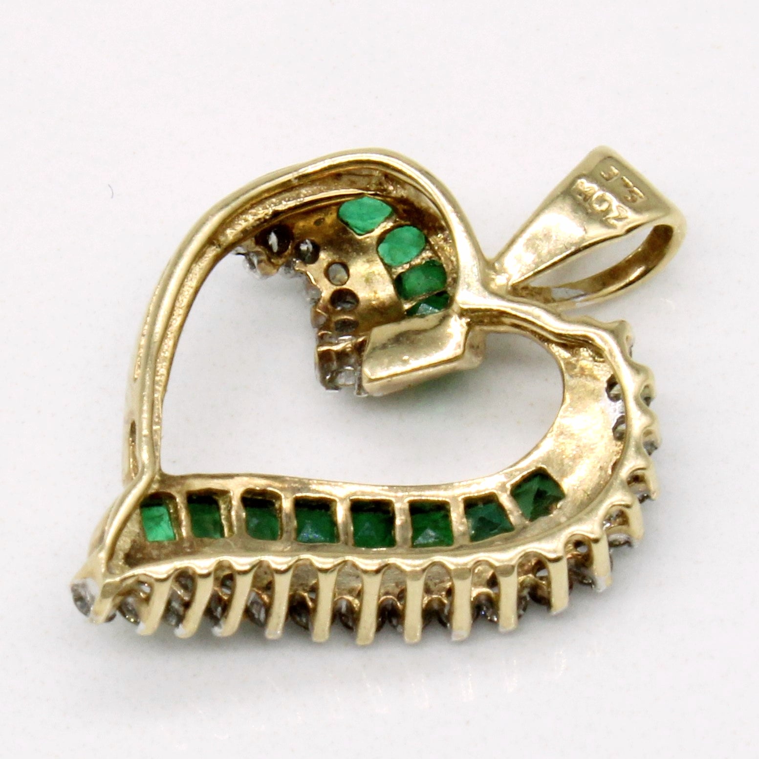 Emerald & Diamond 9k Pendant | 0.25ctw, 0.18ctw |