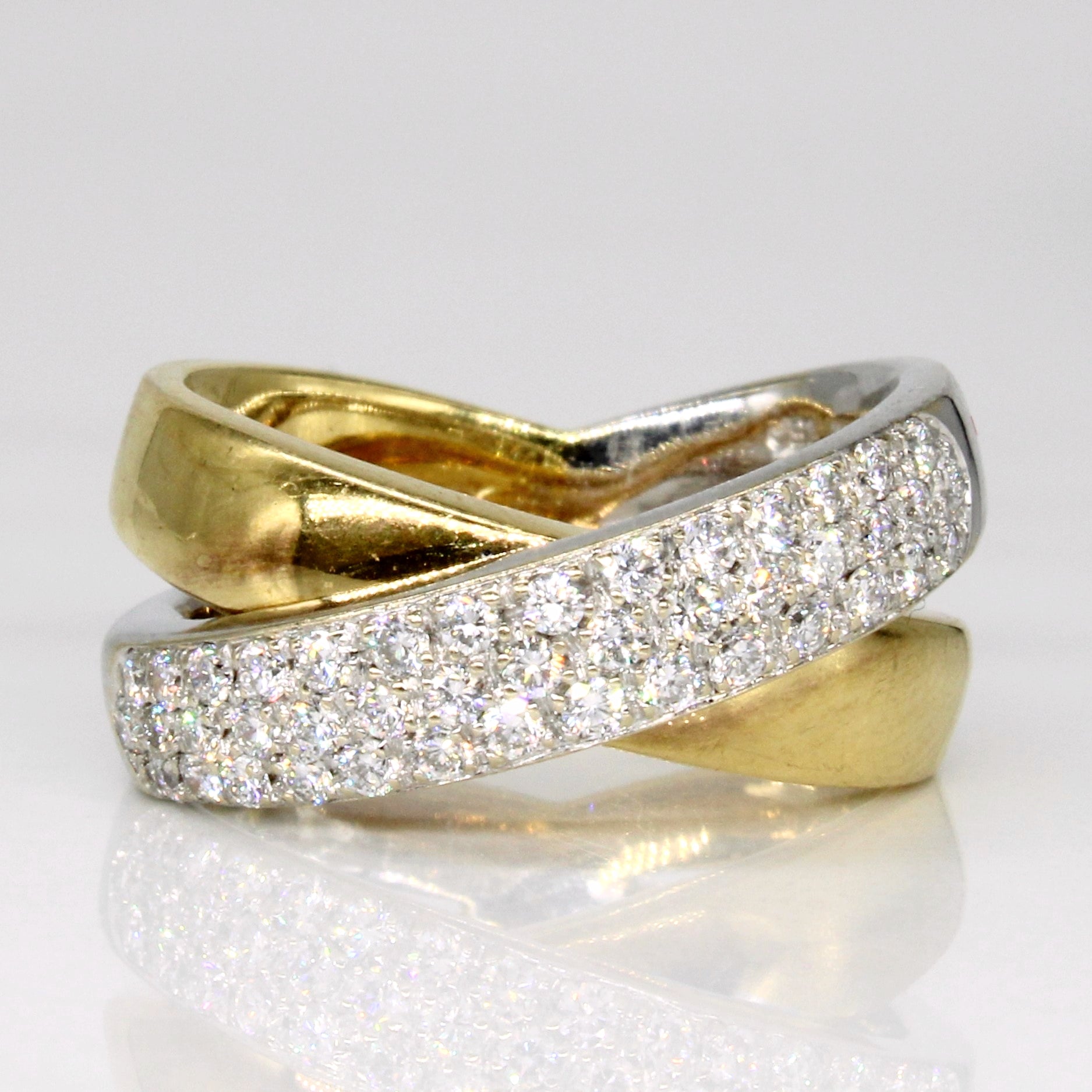 Pave Set Diamond Overlapping Ring | 0.50ctw | SZ 4.75 |