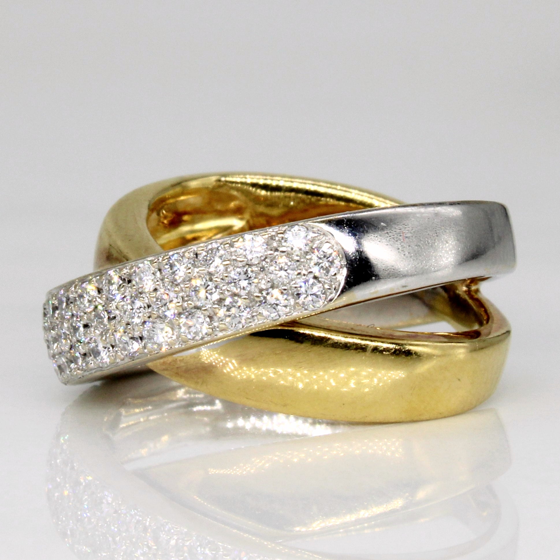 Pave Set Diamond Overlapping Ring | 0.50ctw | SZ 4.75 |