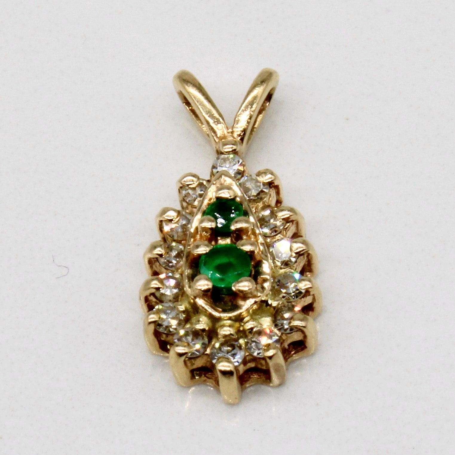 Diamond & Emerald 14k Pendant | 0.14ctw, 0.07ctw |