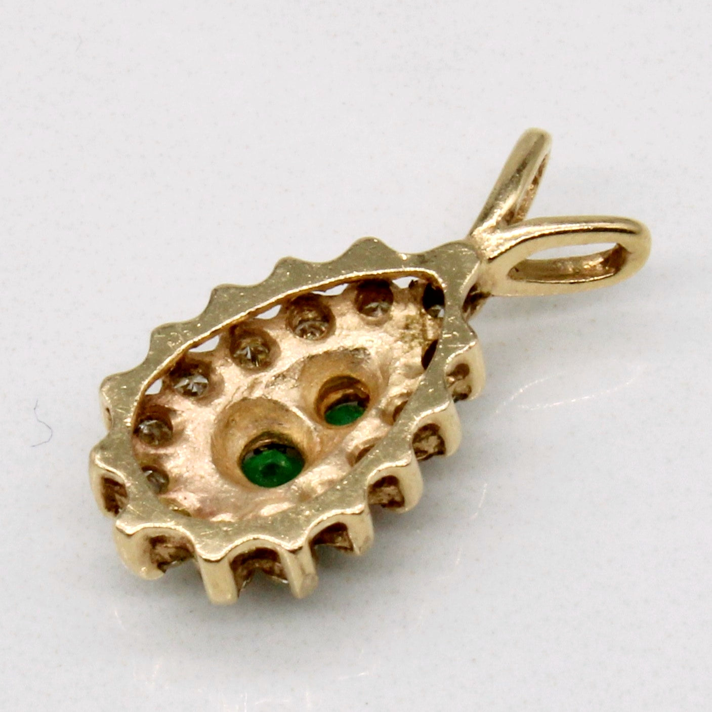 Diamond & Emerald 14k Pendant | 0.14ctw, 0.07ctw |