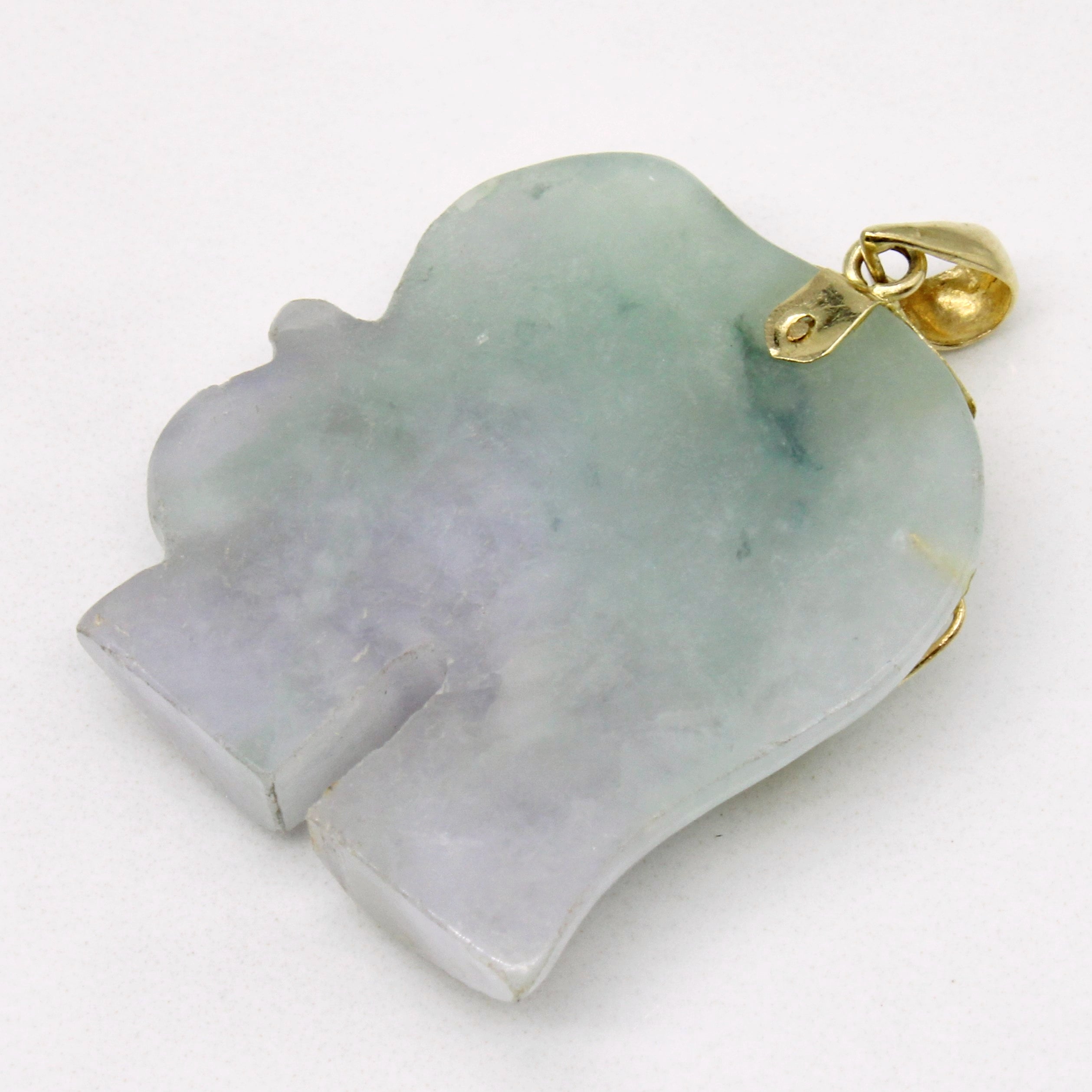 Carved Jadeite Elephant 14k Pendant | 30.00ct |