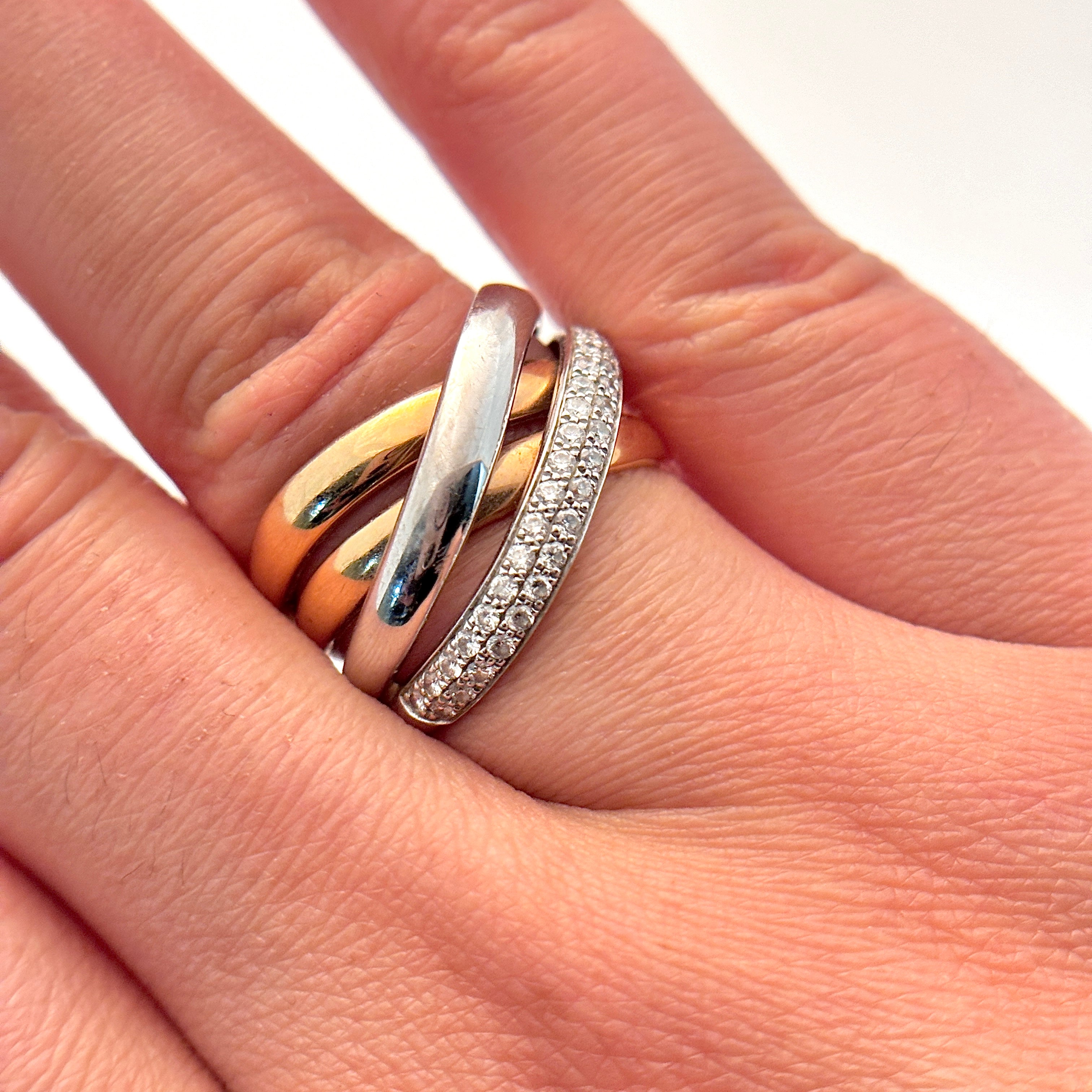 18K Yellow and White Gold Diamond Ring | 0.44ctw | SZ 7 |
