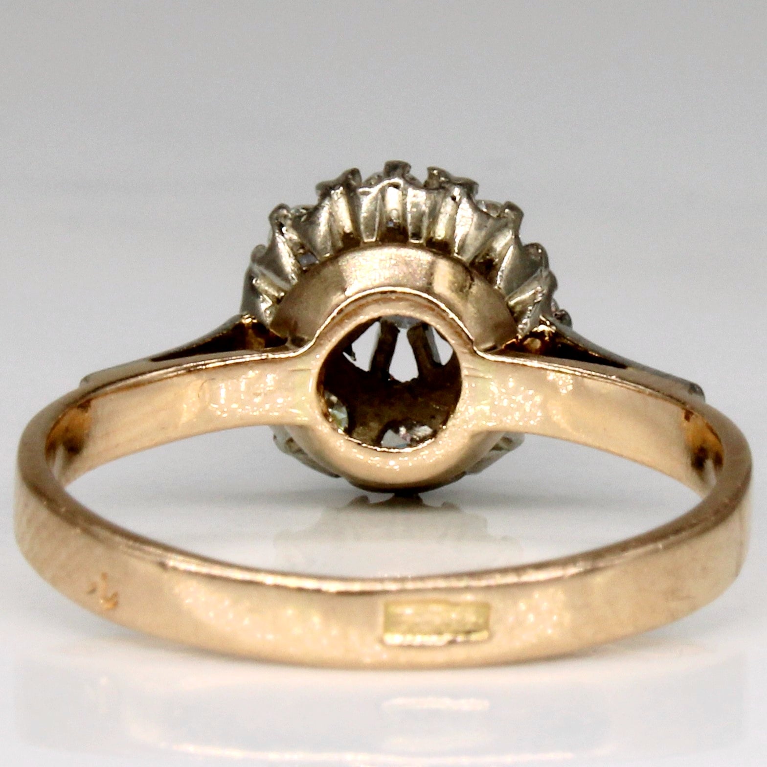High Set Diamond Halo 14k Ring | 0.23ctw | SZ 6.5 |