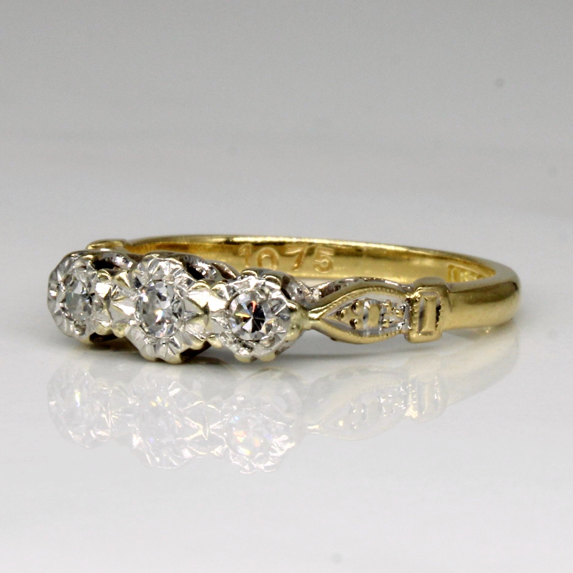 Three Stone Diamond Ring | 0.12ctw | SZ 6.5 |