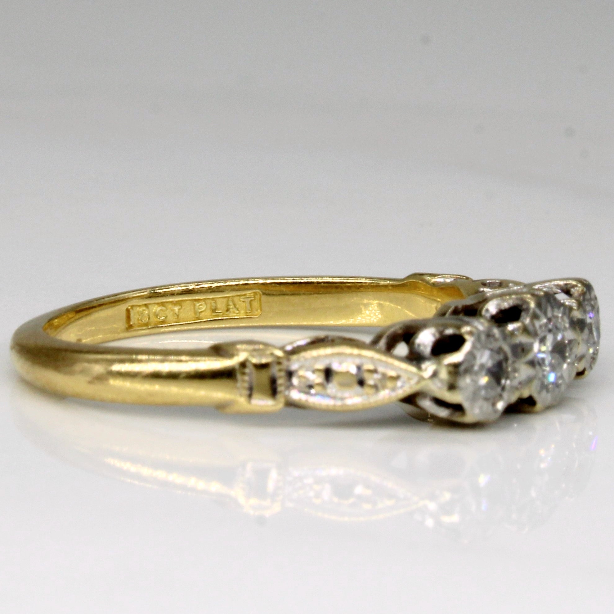 Three Stone Diamond Ring | 0.12ctw | SZ 6.5 |
