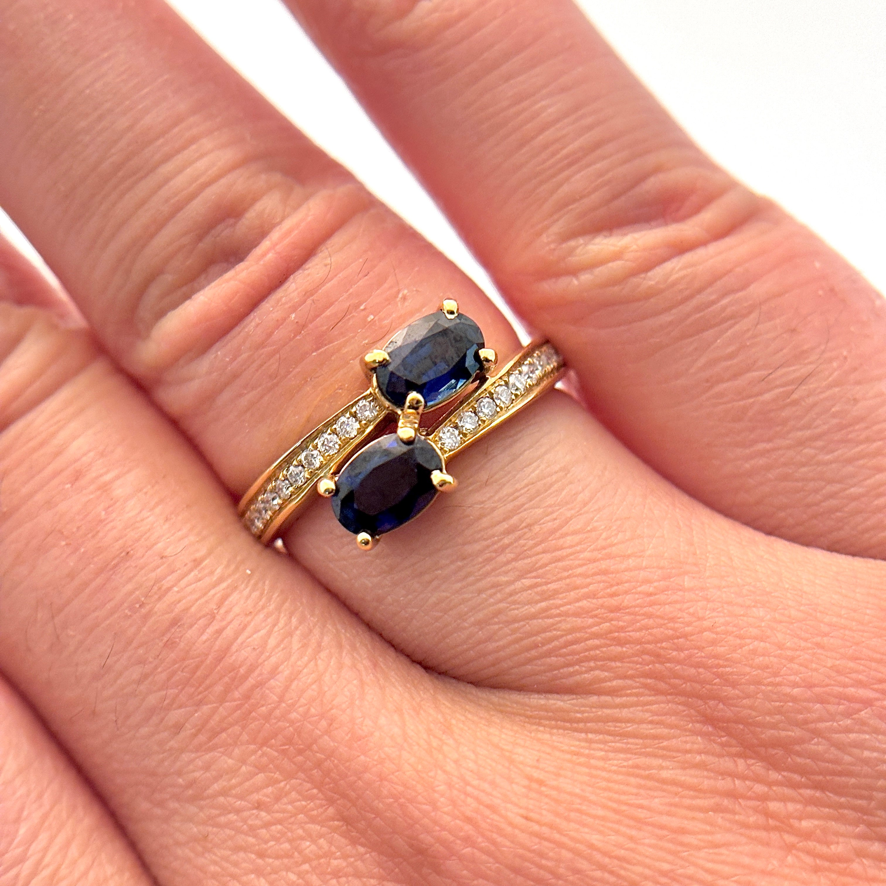 18K Sapphire and Diamond Ring | 1.18ctw, 0.16ctw | SZ 7 |