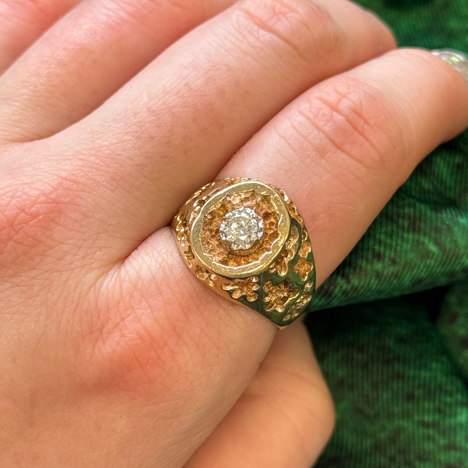 Diamond Textured Cocktail Ring | 0.26ctw | SZ 9.25 |
