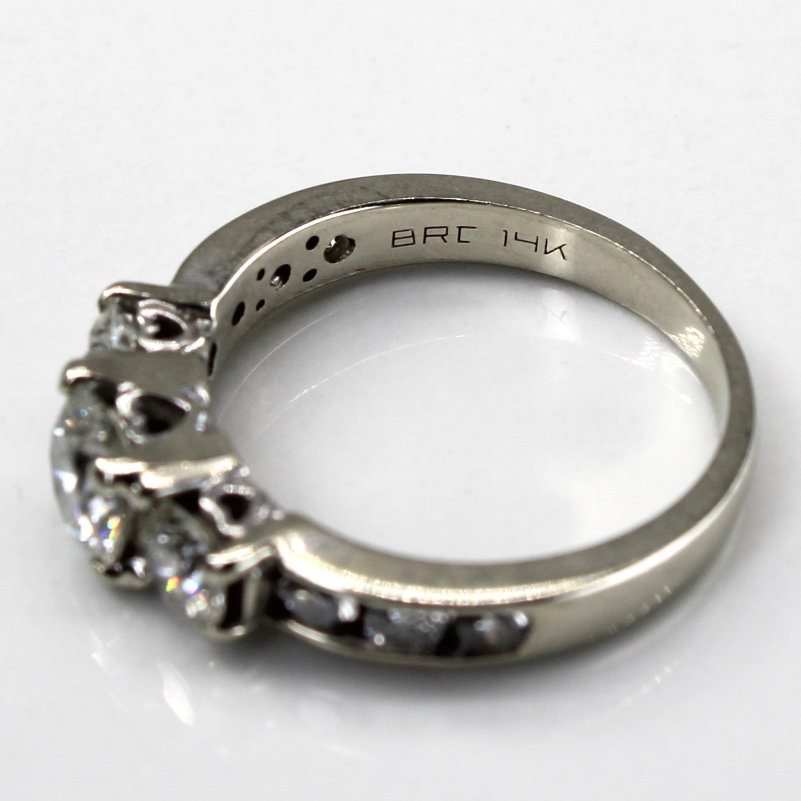 Three Stone With Accents Diamond Ring | 1.32ctw SI2 G/H | SZ 4.5 |