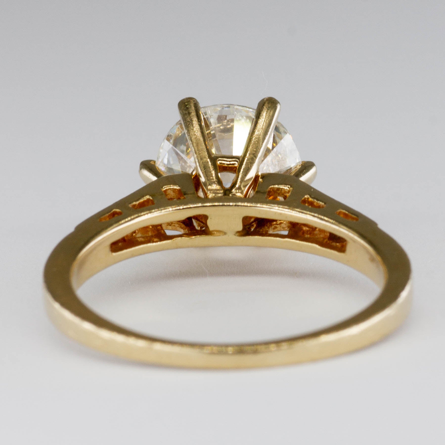 Bague de fiançailles solitaire avec diamants d'accent | 1,99 ct SI1/SI2 G/H | Taille 5,75 |