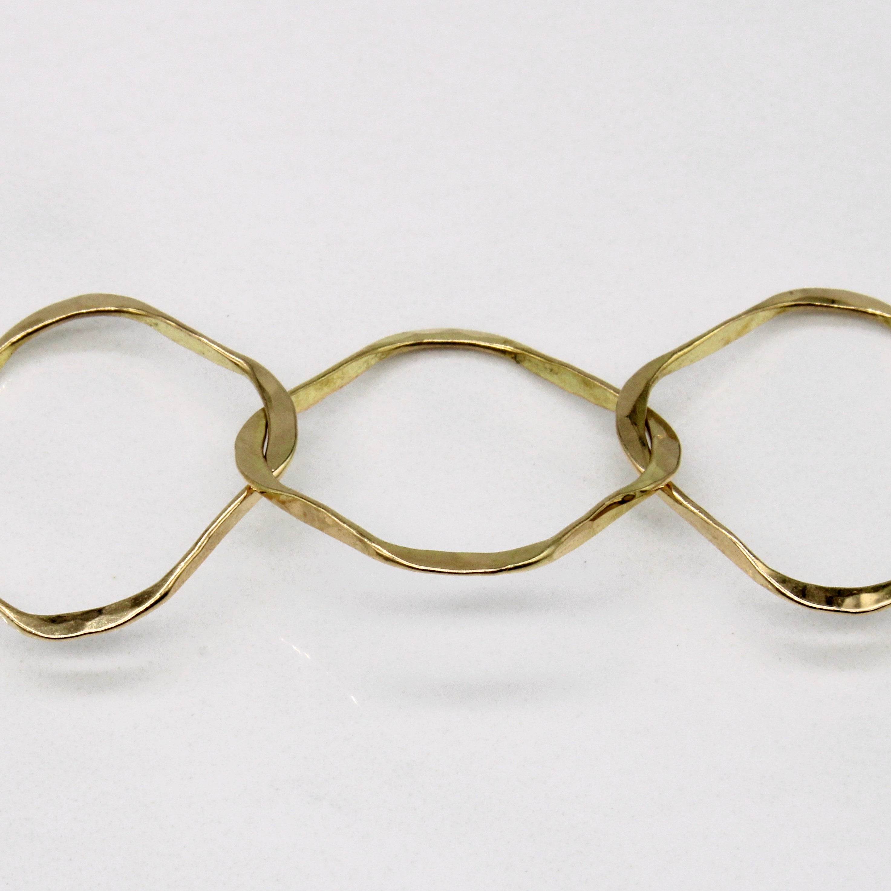 14k Yellow Gold Soft Square Link Necklace | 31" |