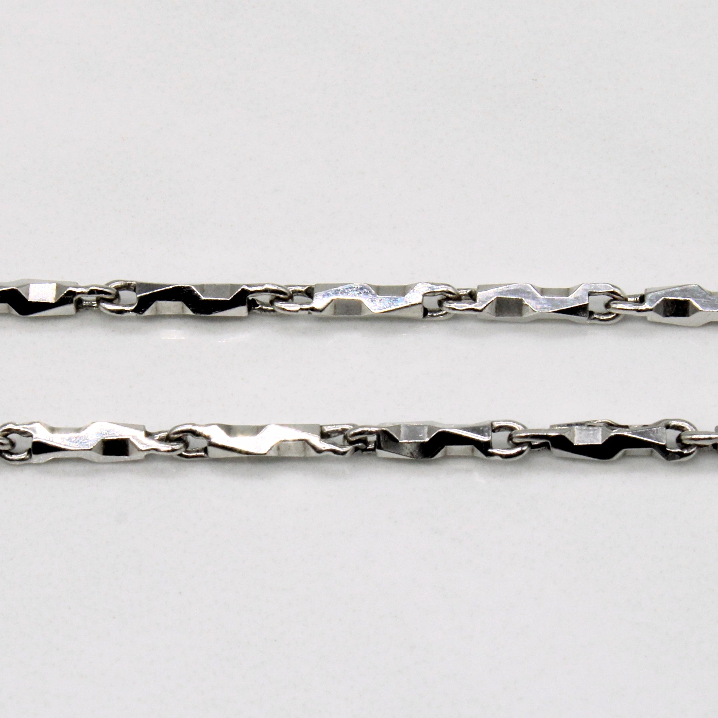 Platinum Bar Link Chain | 20" |