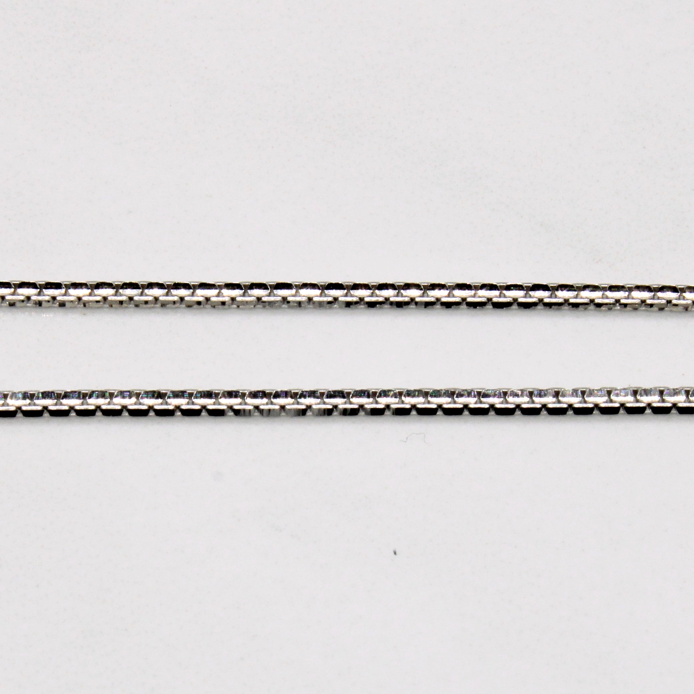 18k White Gold Heart Charm & Necklace | 16" |