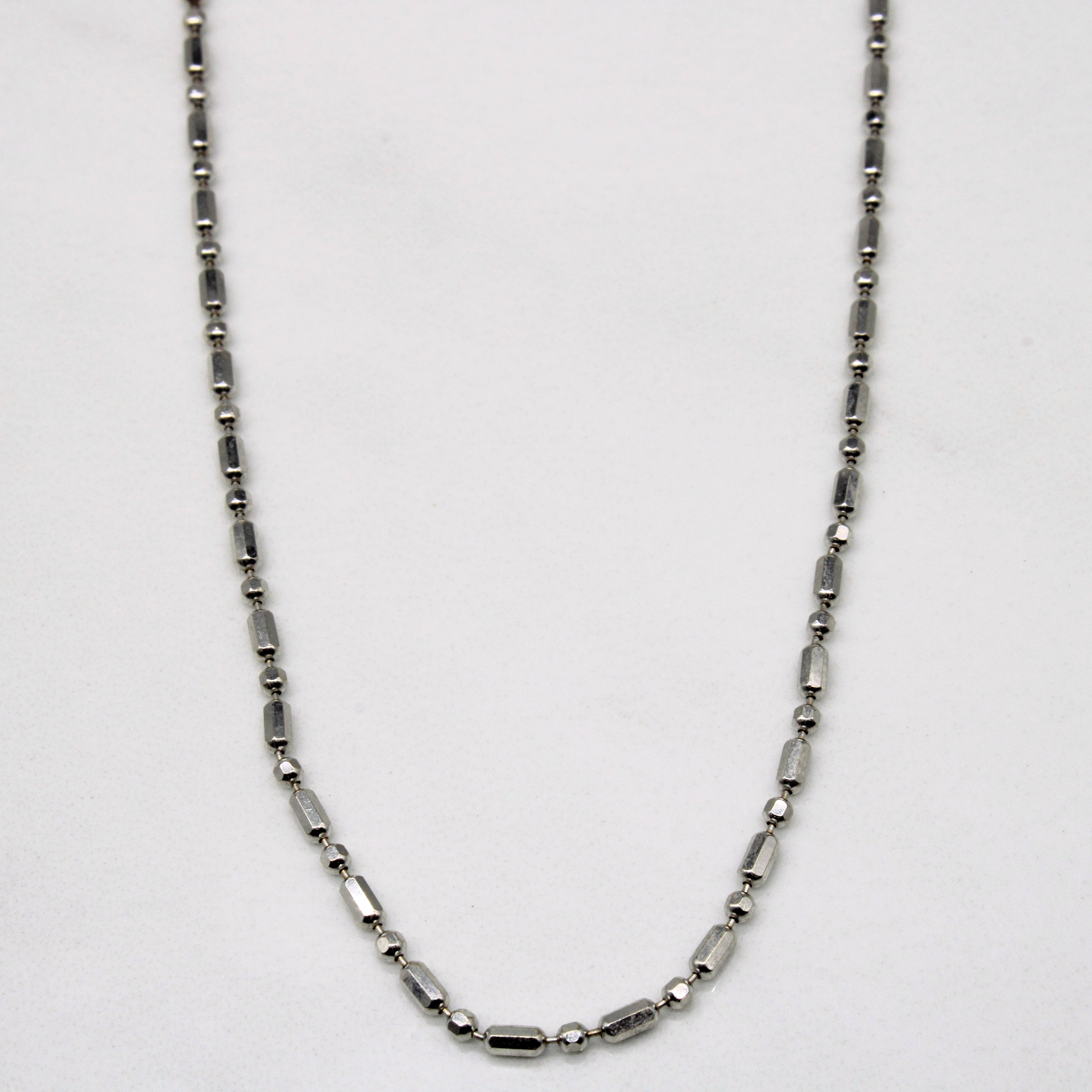 14k White Gold Bead Chain | 15" |