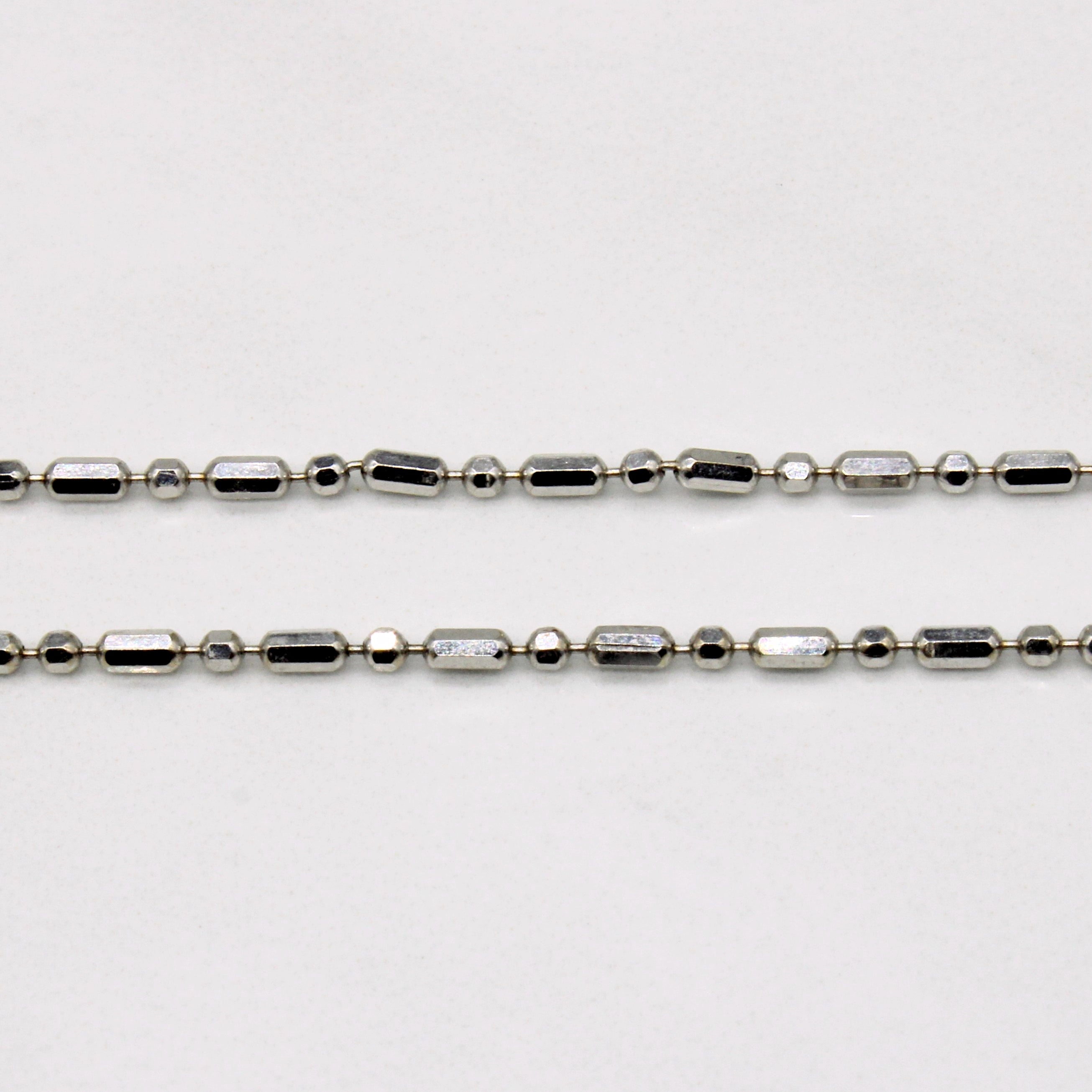 14k White Gold Bead Chain | 15" |