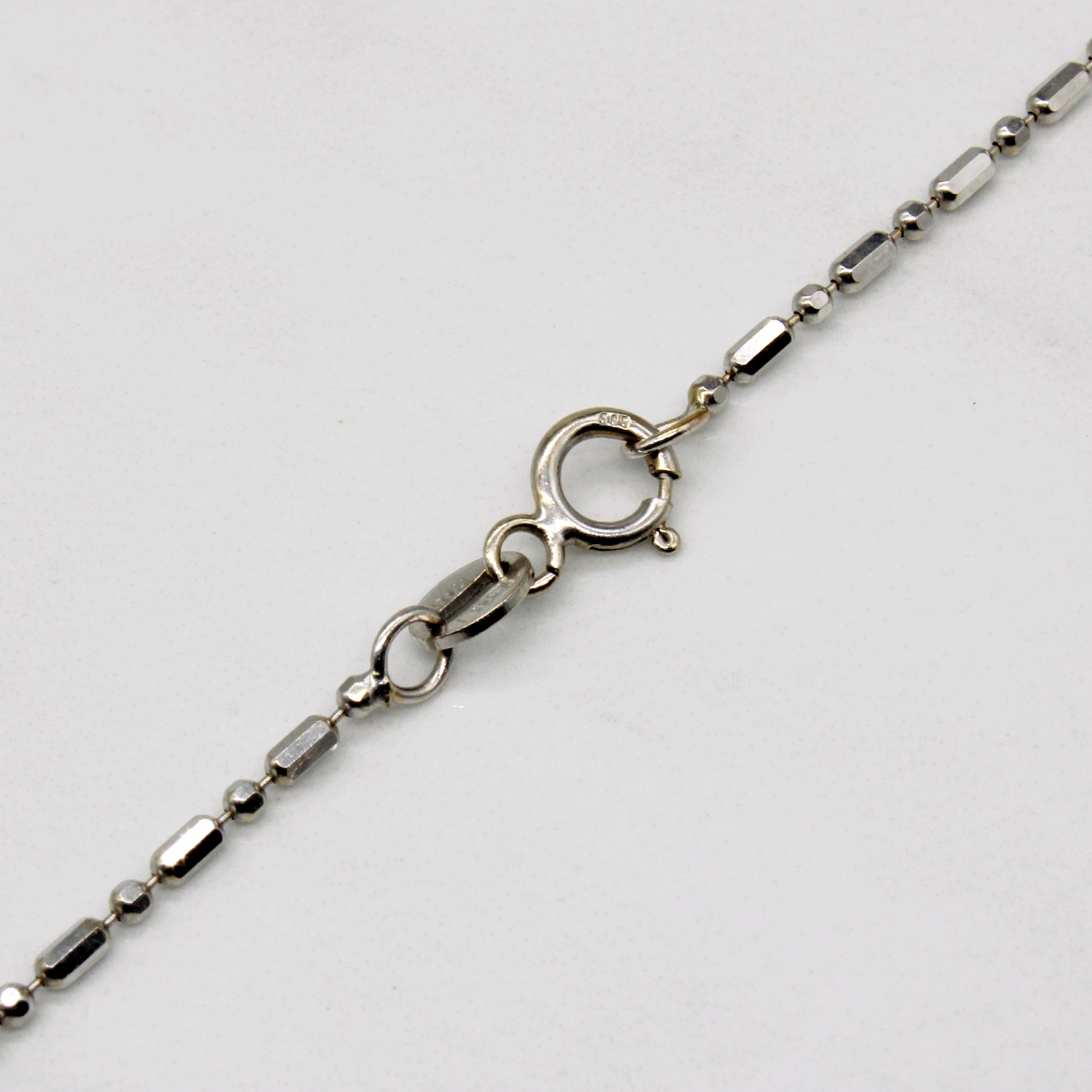 14k White Gold Bead Chain | 15" |