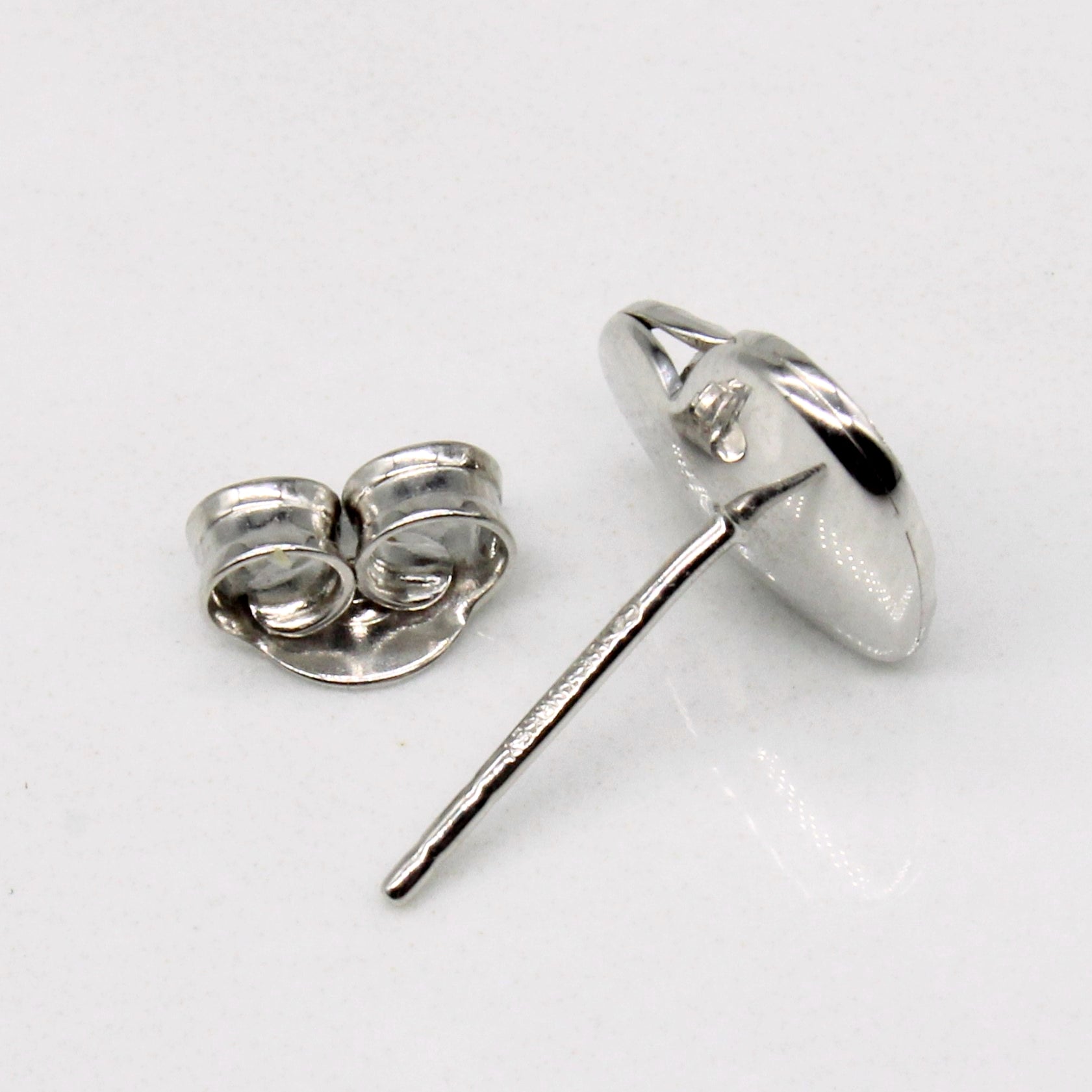 14k White Gold Heart Earrings