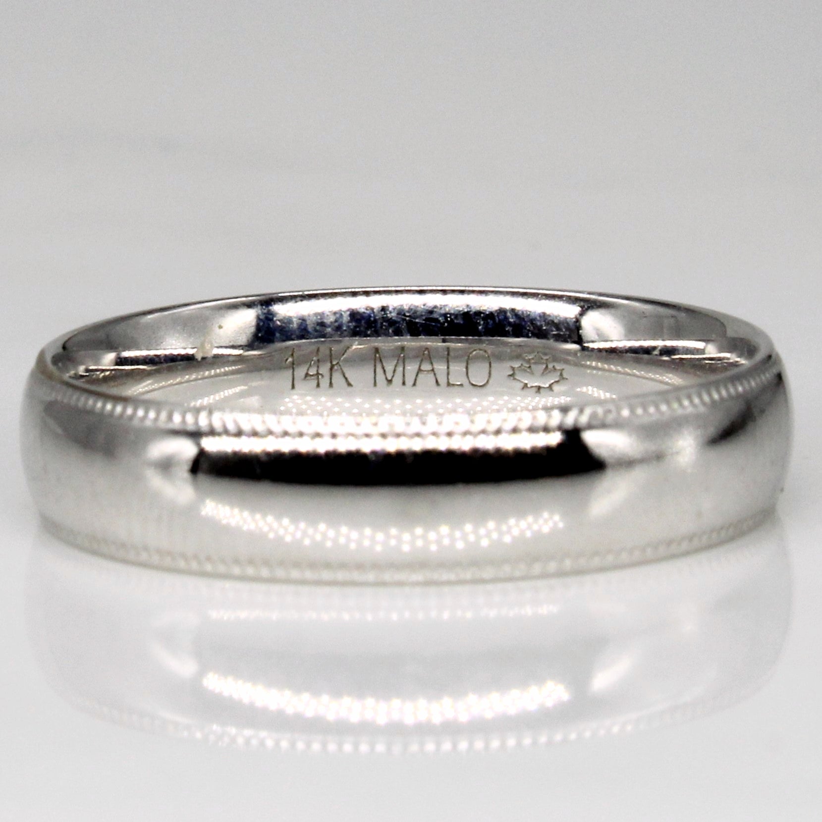 14k White Gold Milgrain Band | SZ 7 |