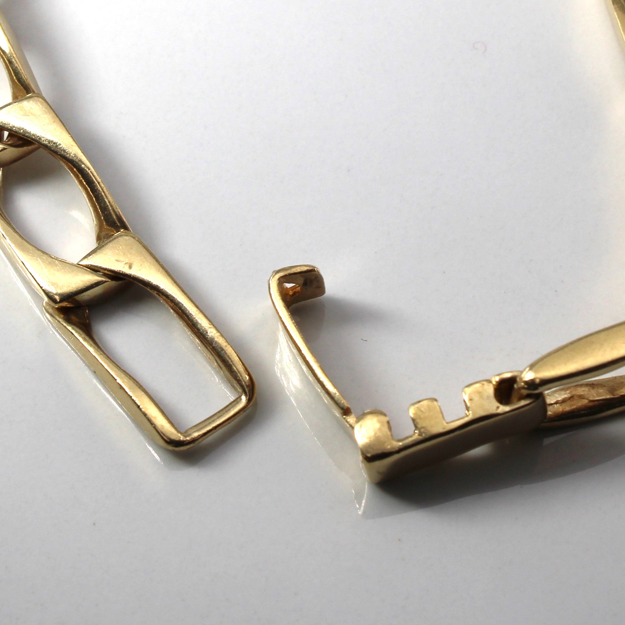 10k Yellow Gold Curb Link Chain Bracelet | 8"|