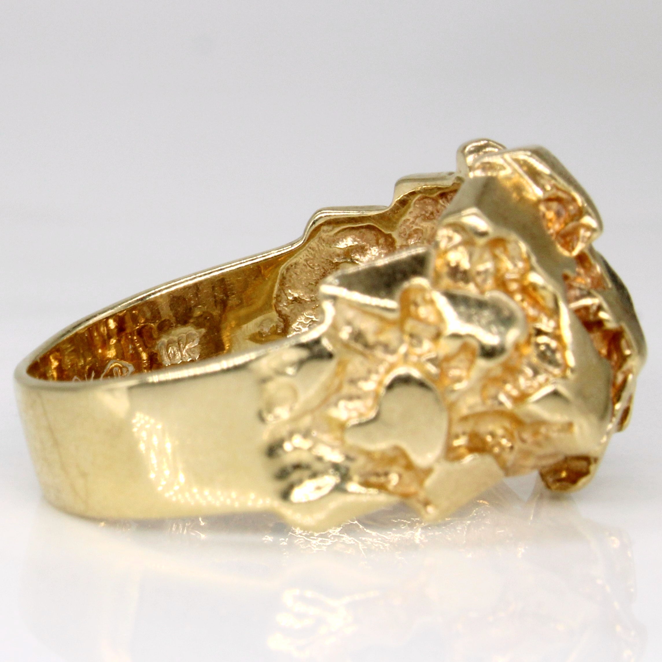 10k Yellow Textured Gold Ring | SZ 9.25 |