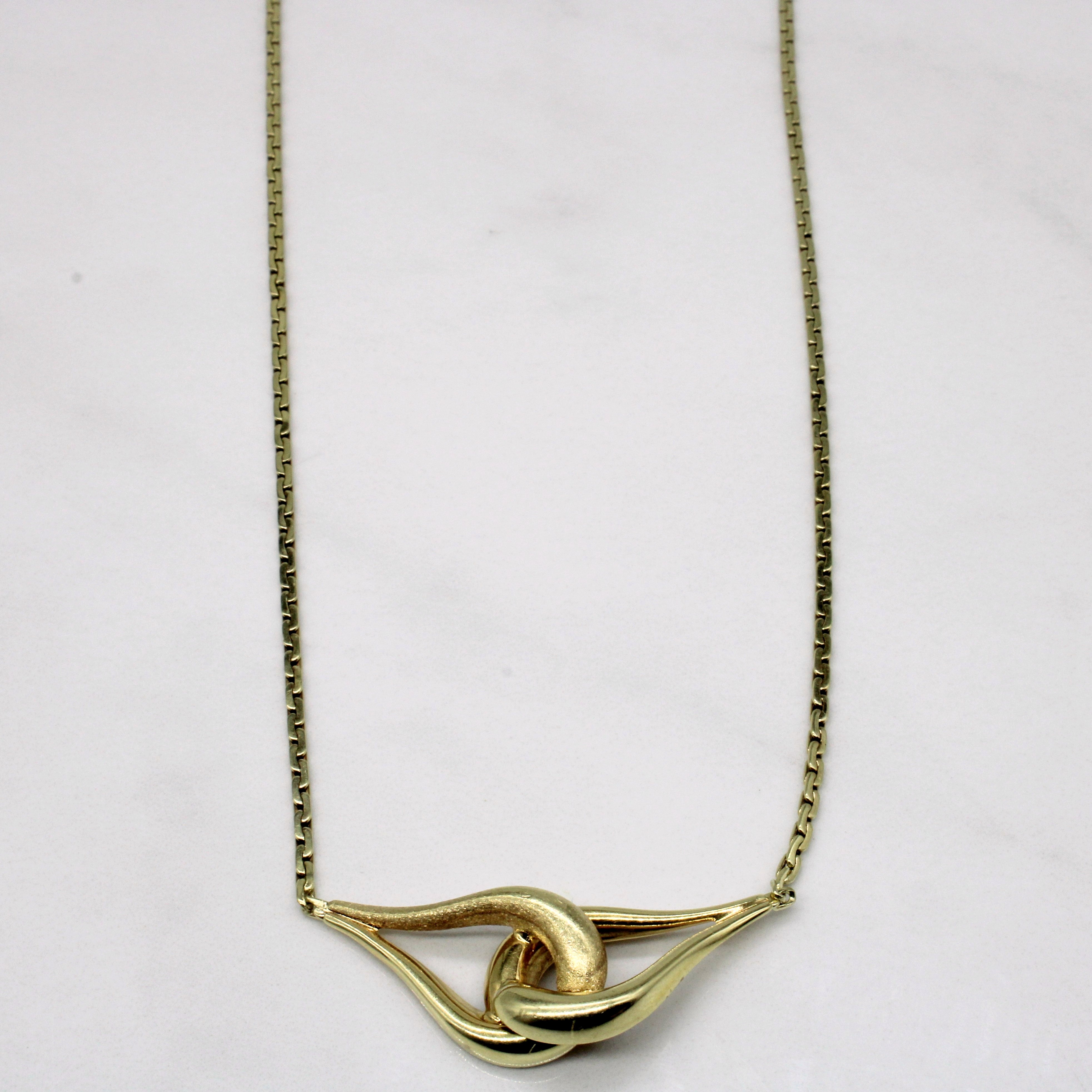 14k Yellow Gold Knot Necklace | 16" |
