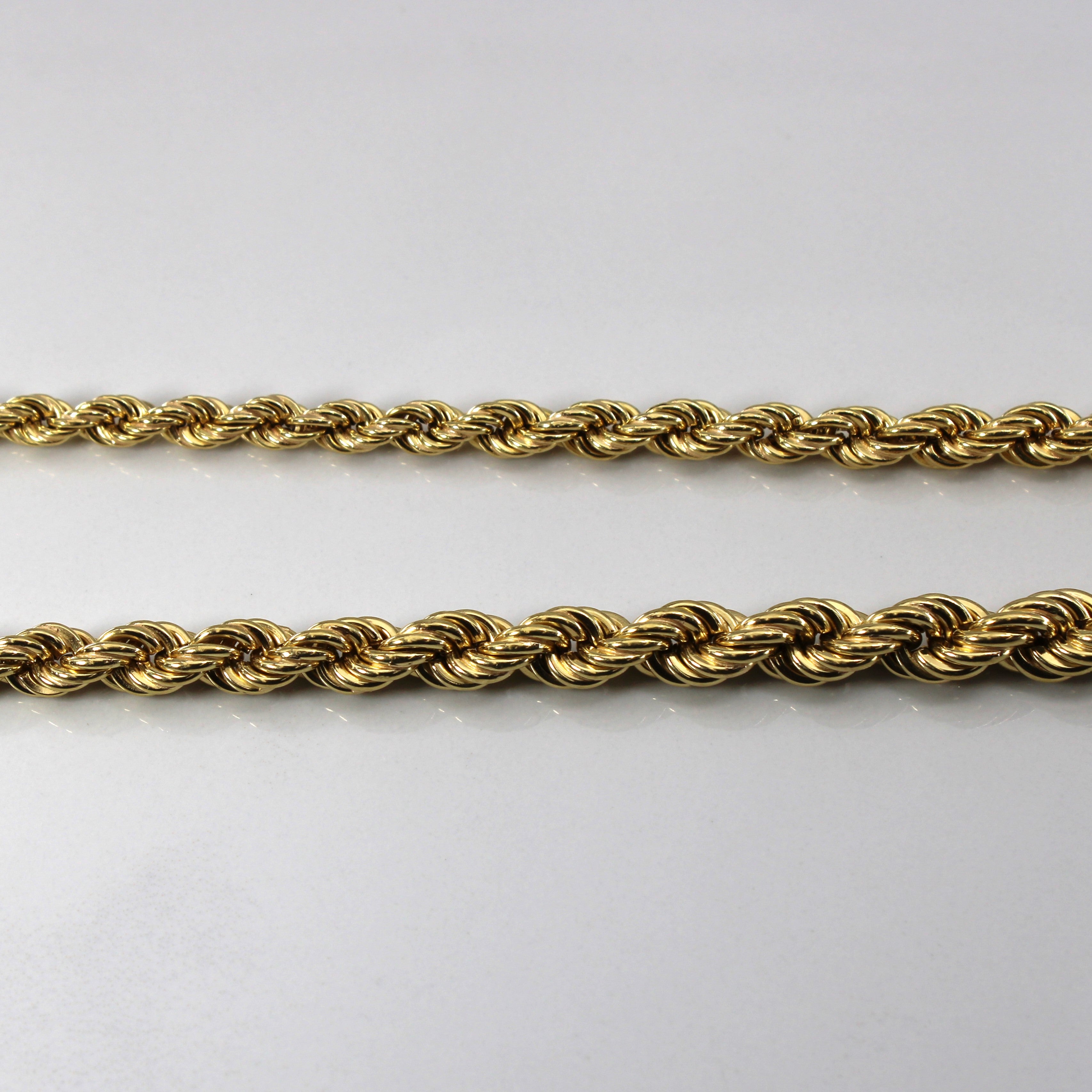 18k Yellow Gold Rope Chain Necklace | 20"|