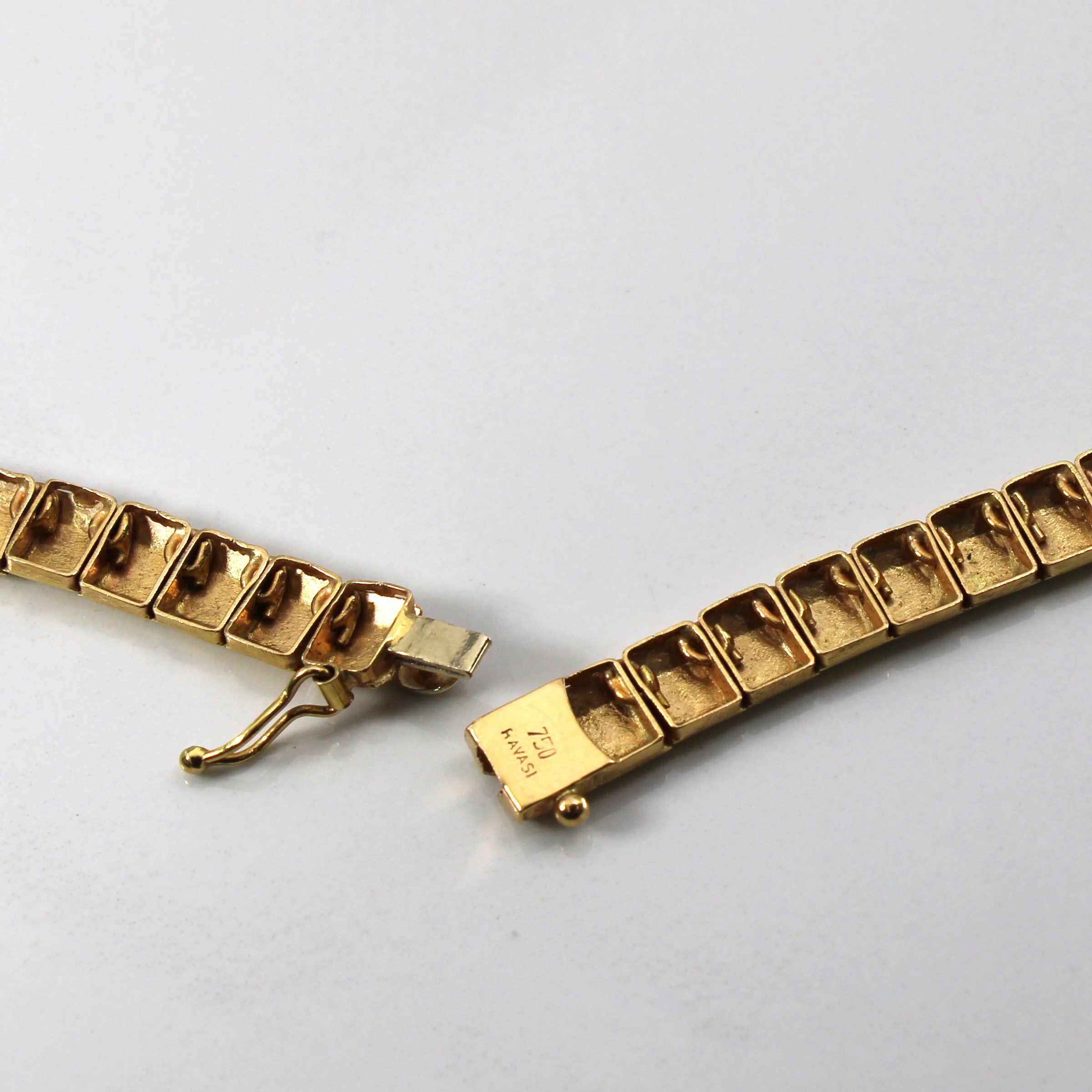 18k Yellow Gold Linked Bar Necklace | 16"|