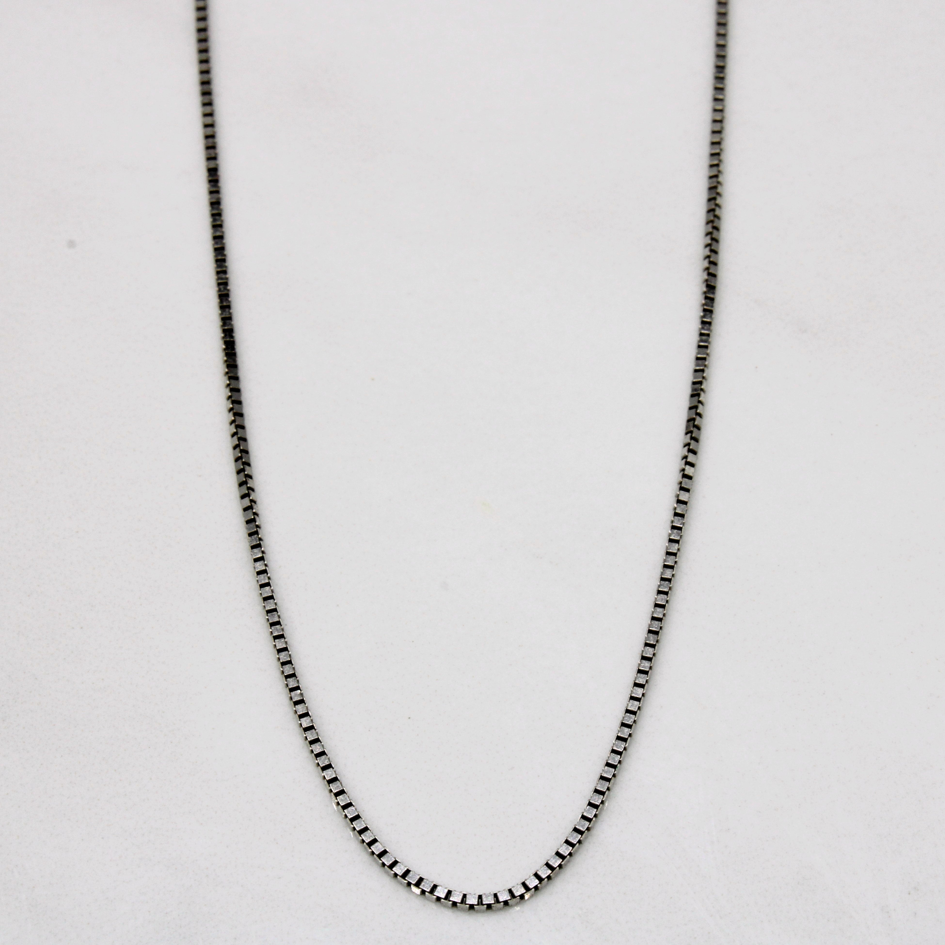 14k White Gold Box Link Chain | 18" |