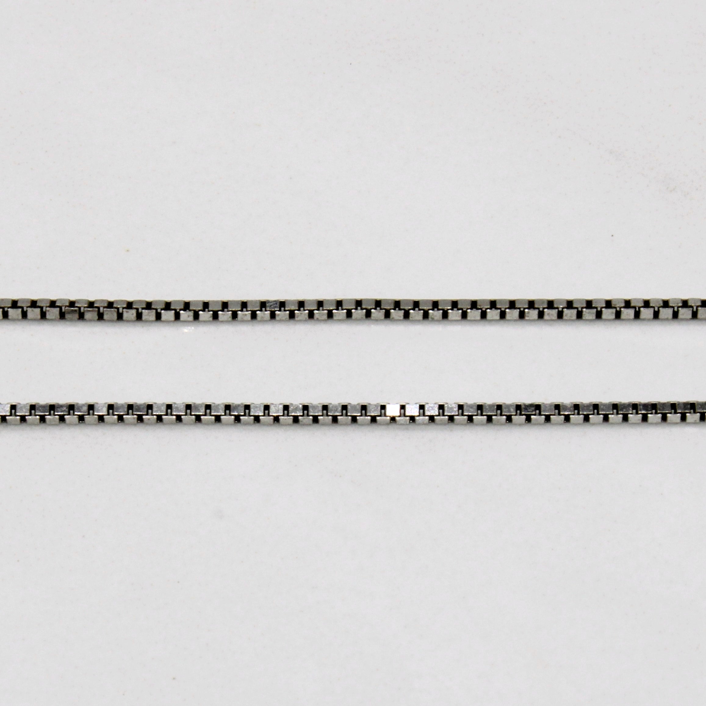 14k White Gold Box Link Chain | 18" |