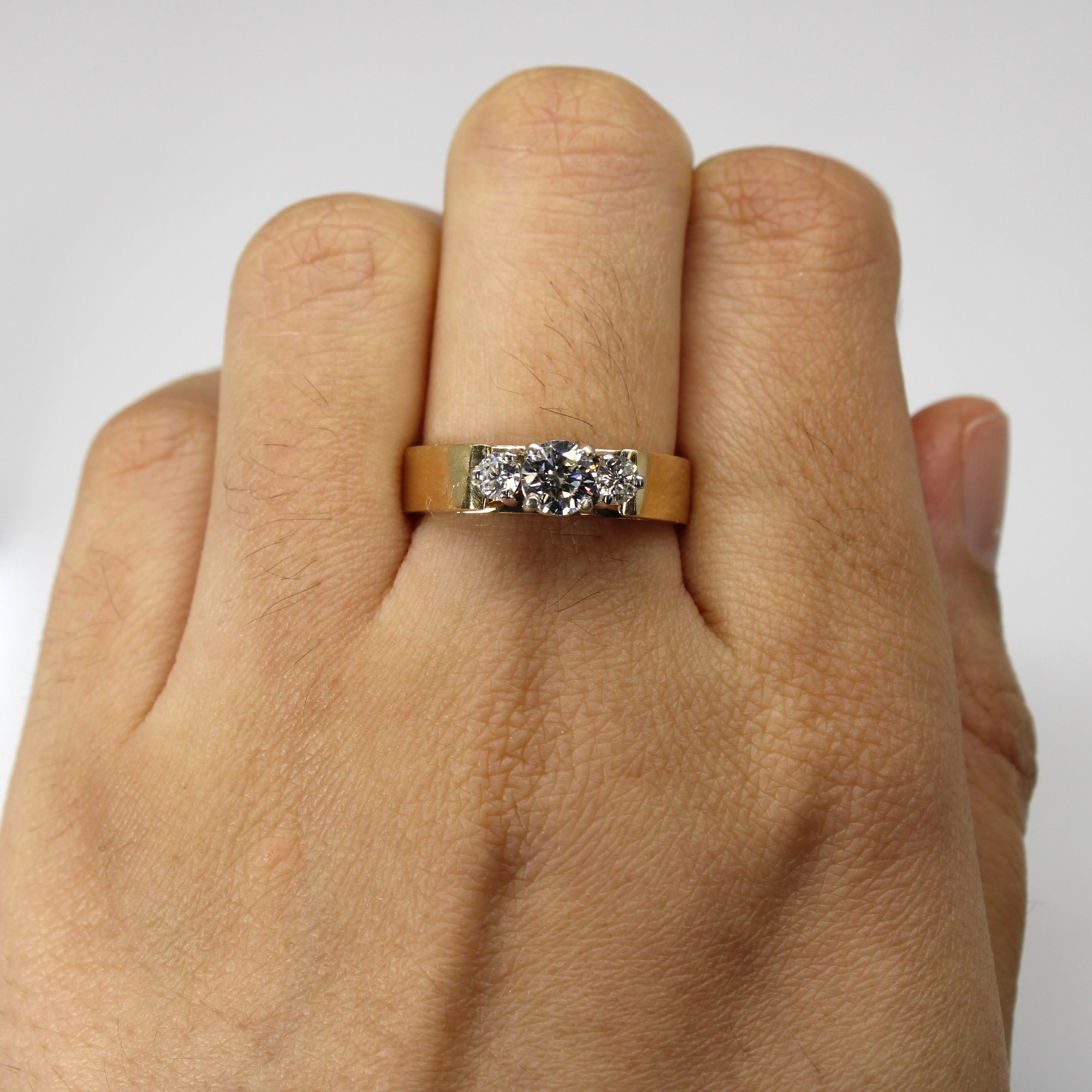 Three Stone Diamond Ring | 0.72ctw| SZ 7.75 |
