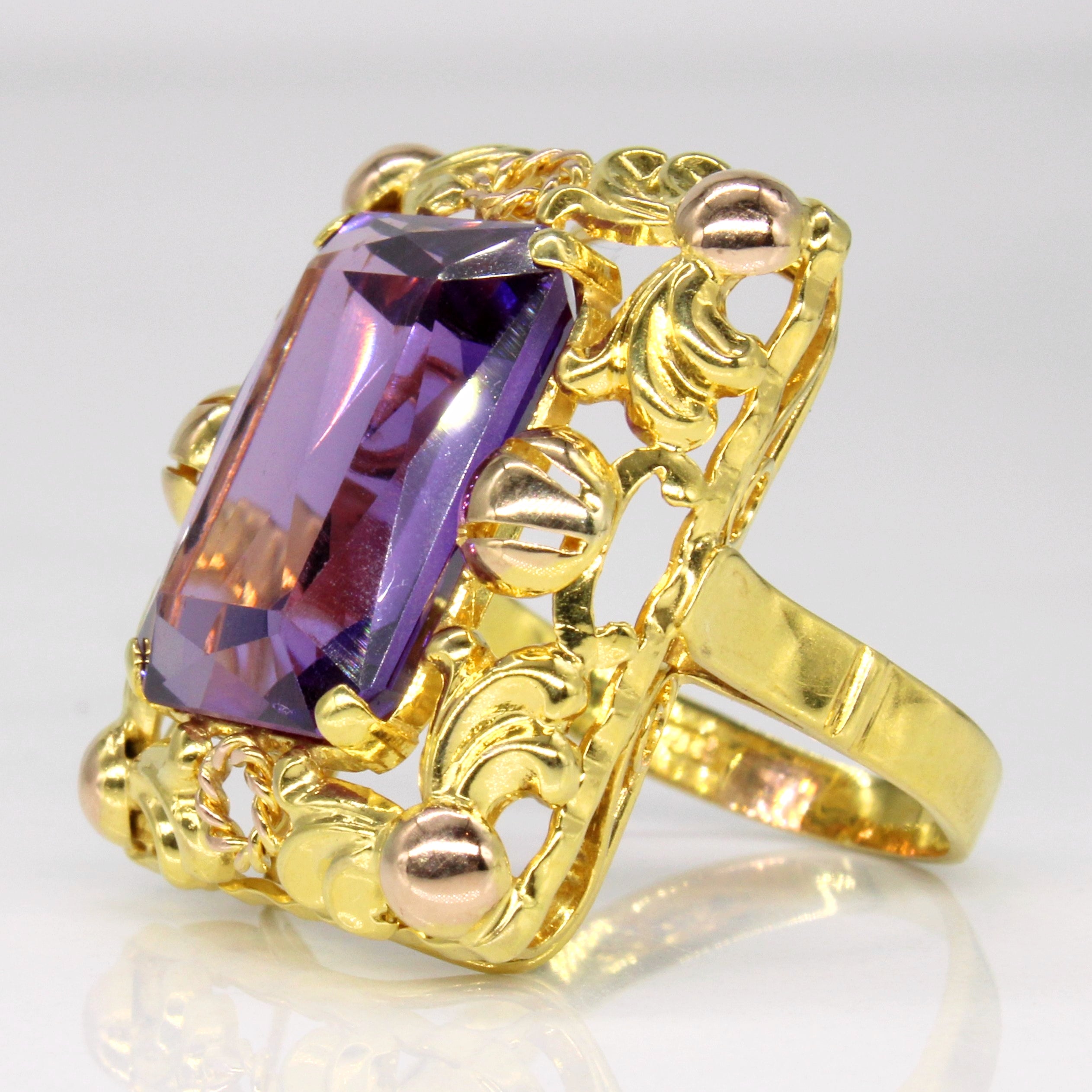 Synthetic Sapphire Cocktail Ring | 11.00ct | SZ 6 |