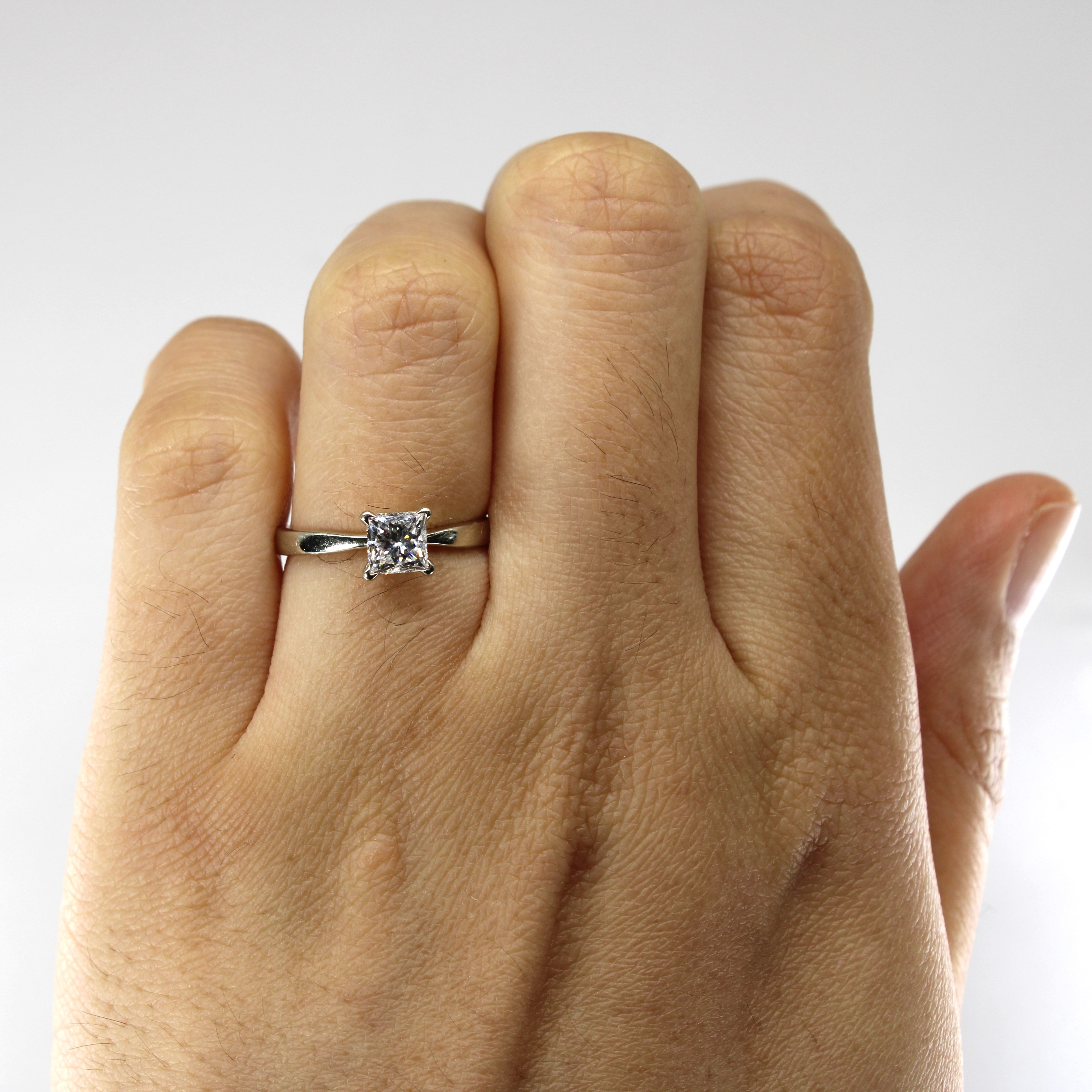 Solitaire Princess Diamond Engagement Ring | 0.67ct SI1 G/H | SZ 5.5 |