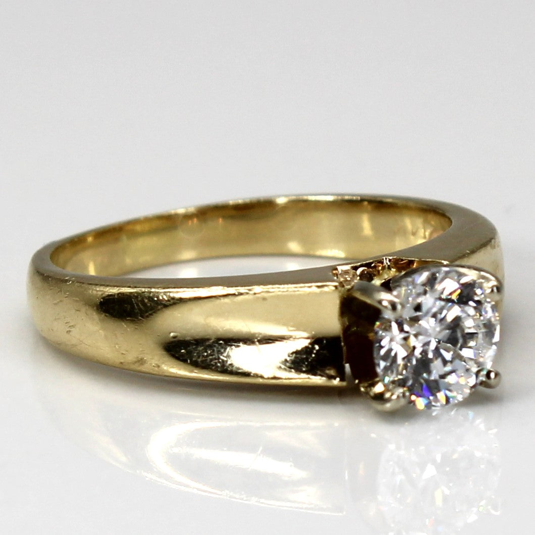 Solitaire Diamond Yellow Gold Ring | 0.65ct SI1 F/G | SZ 6 |