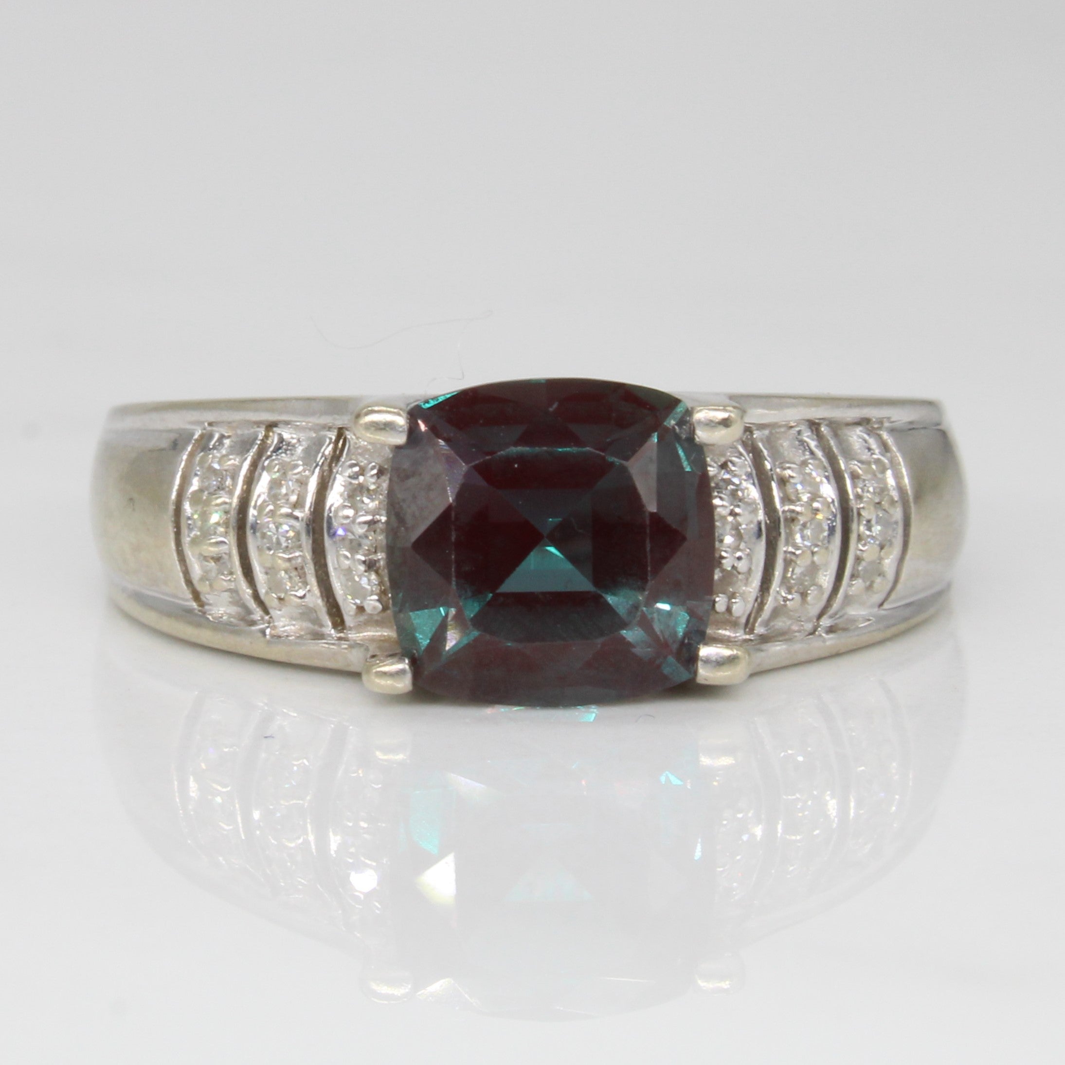 Synthetic Alexandrite & Diamond Cocktail Ring | 2.00ct, 0.09ctw | SZ 7.75 |