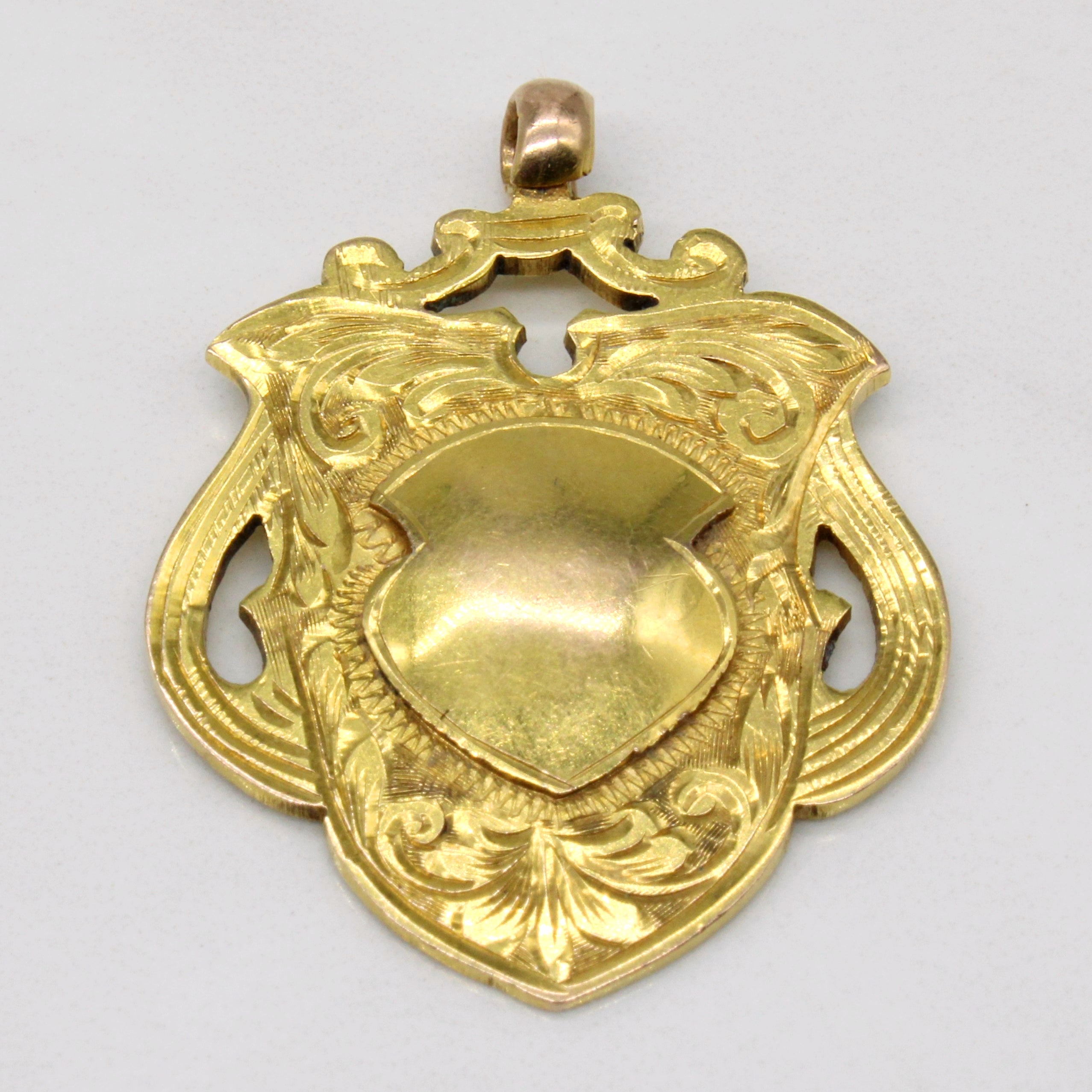 1912 Birmingham 9k Yellow Gold Shield Pendant