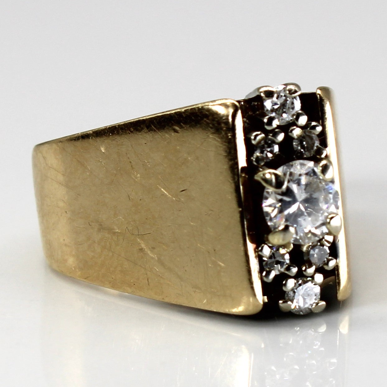 Offset Cluster Diamond Ring | 0.70ctw VS2 I/J | SZ 7 |