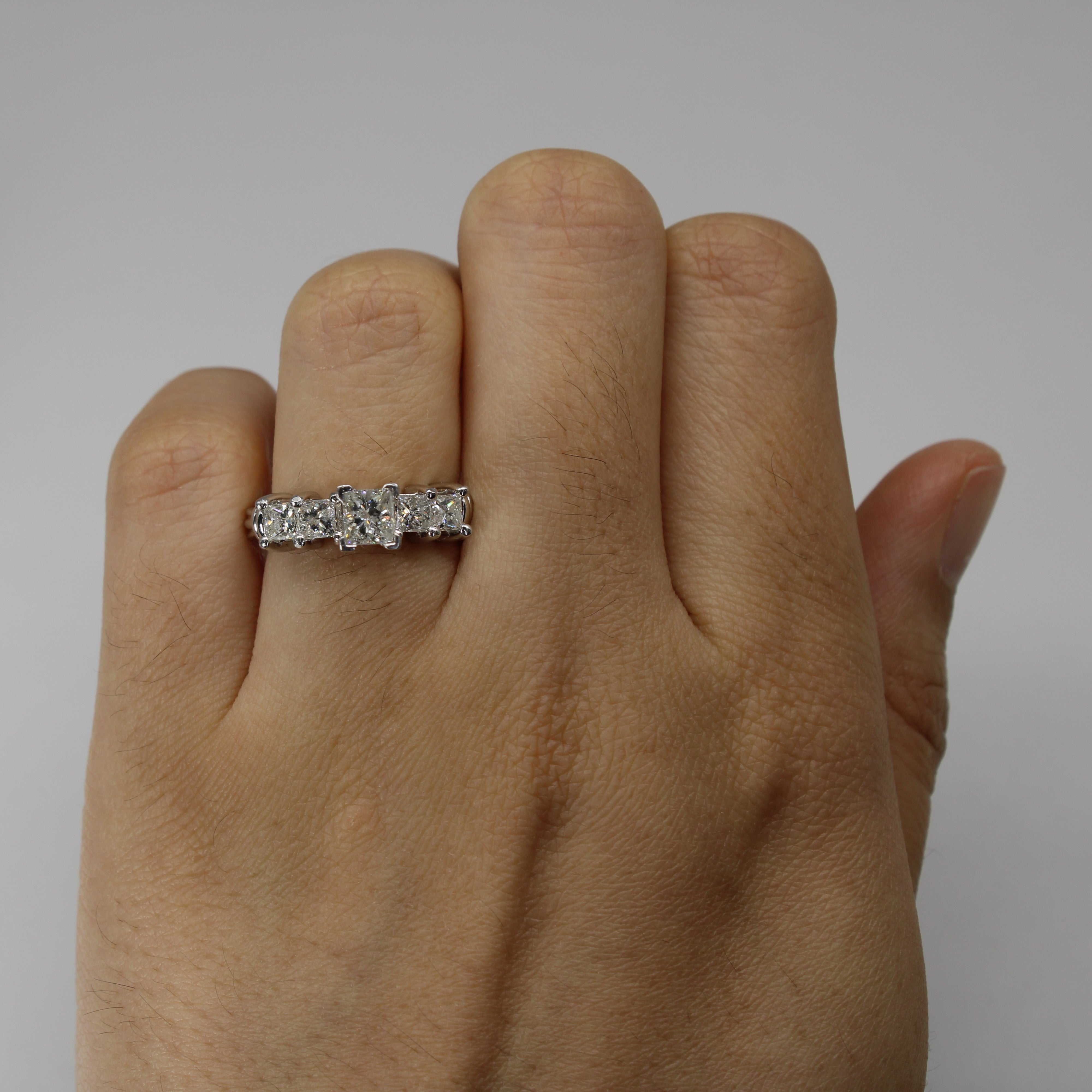 High Set Princess Diamond Engagement Ring | 1.30ctw I2 H/I | SZ 5.25 |