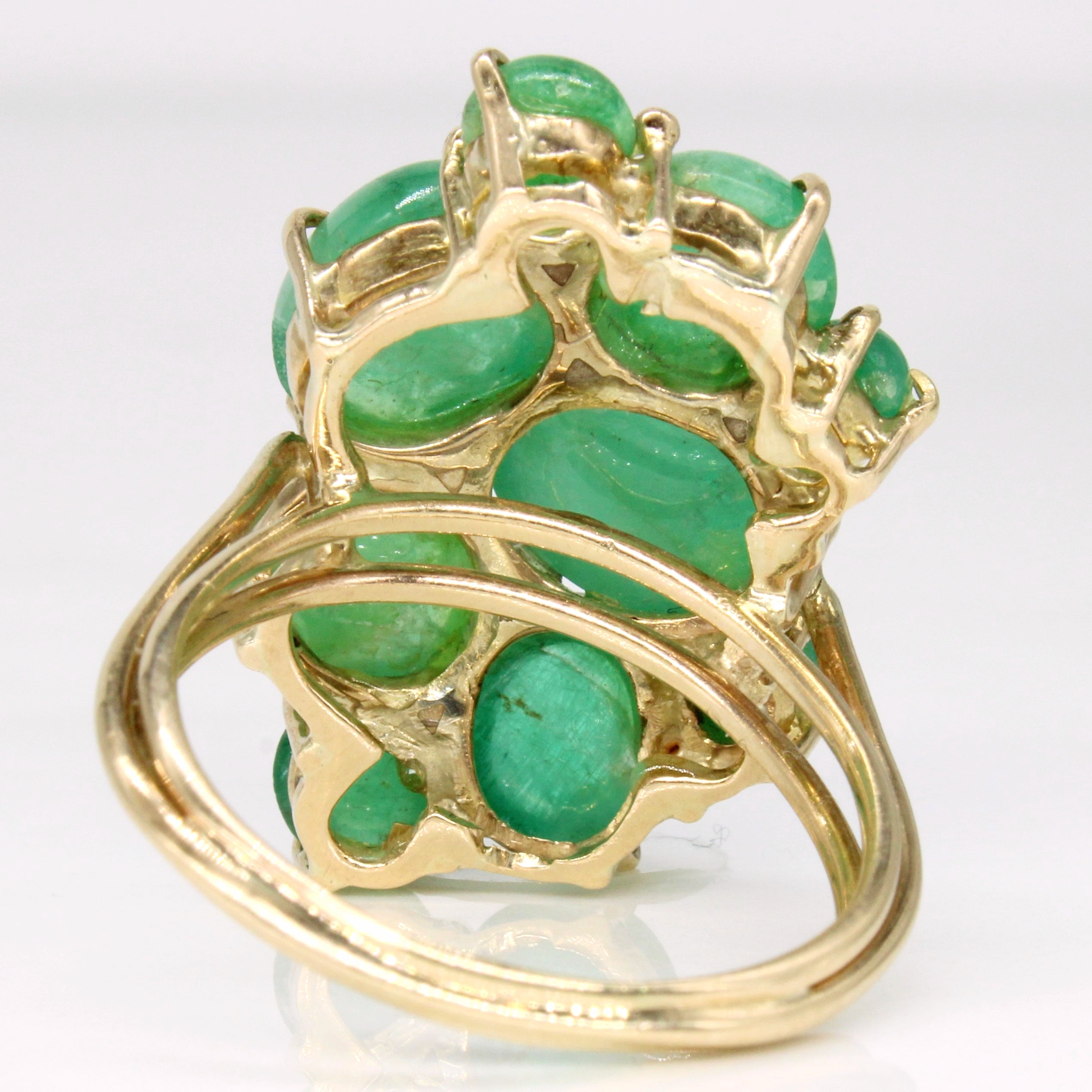 Emerald & Diamond Cocktail Ring | 12.80ctw, 0.11ctw | SZ 8.75 |