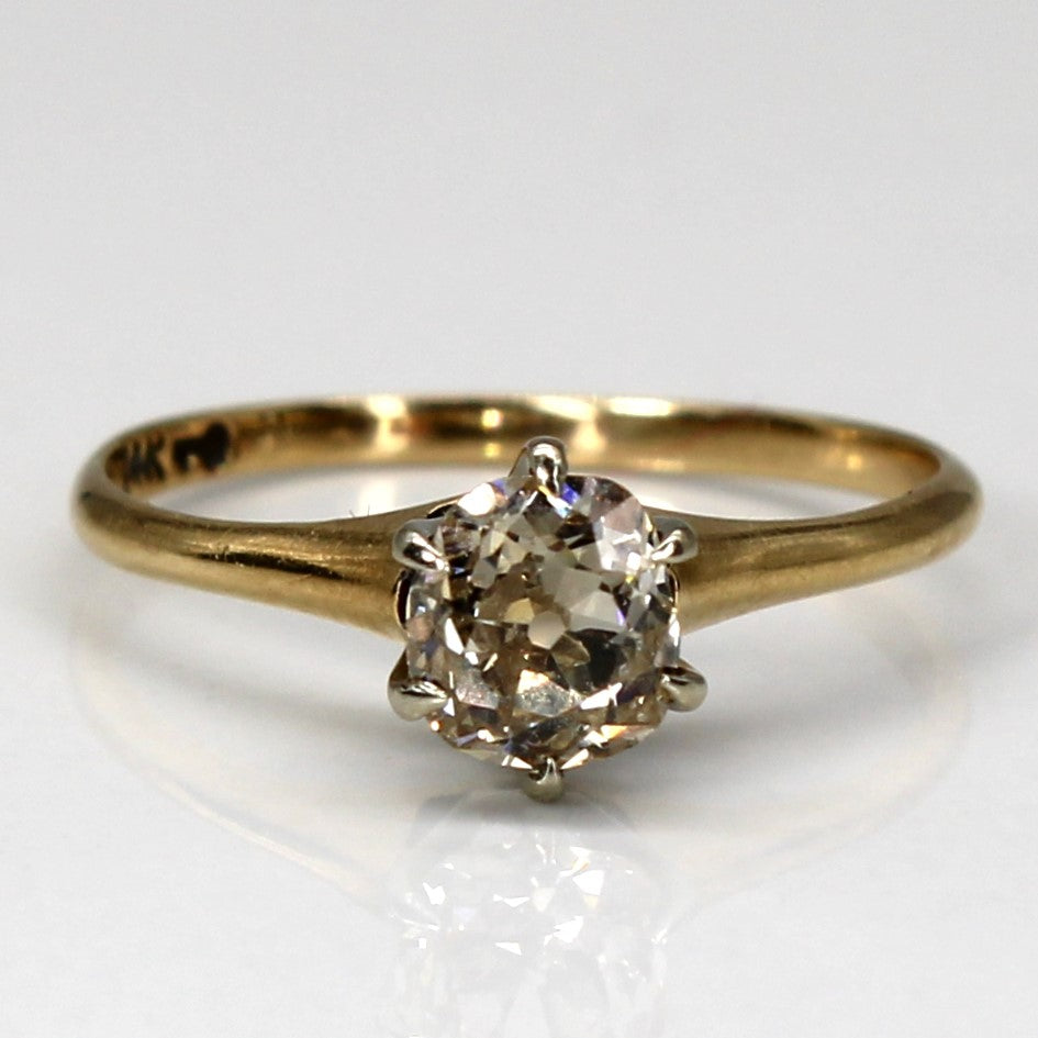 Bague solitaire vintage en diamant Old Mine | 0,55 ct | Taille 5 |