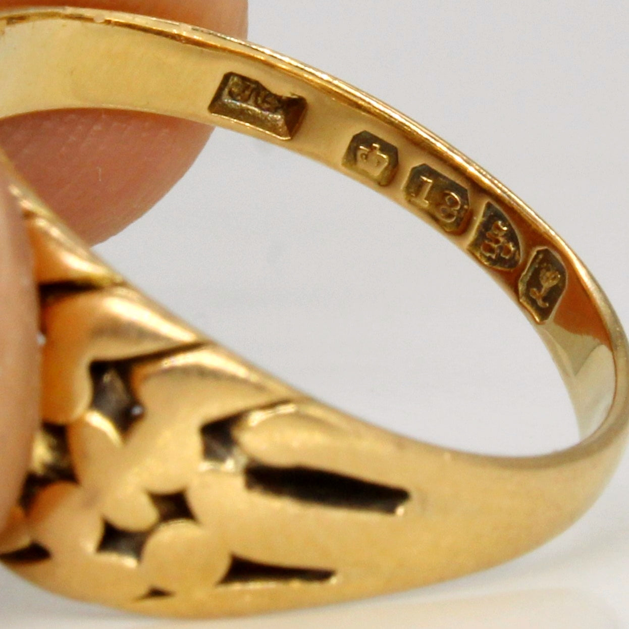 Edwardian 1911 Chester 18k Yellow Gold Keeper Ring | SZ 7 |