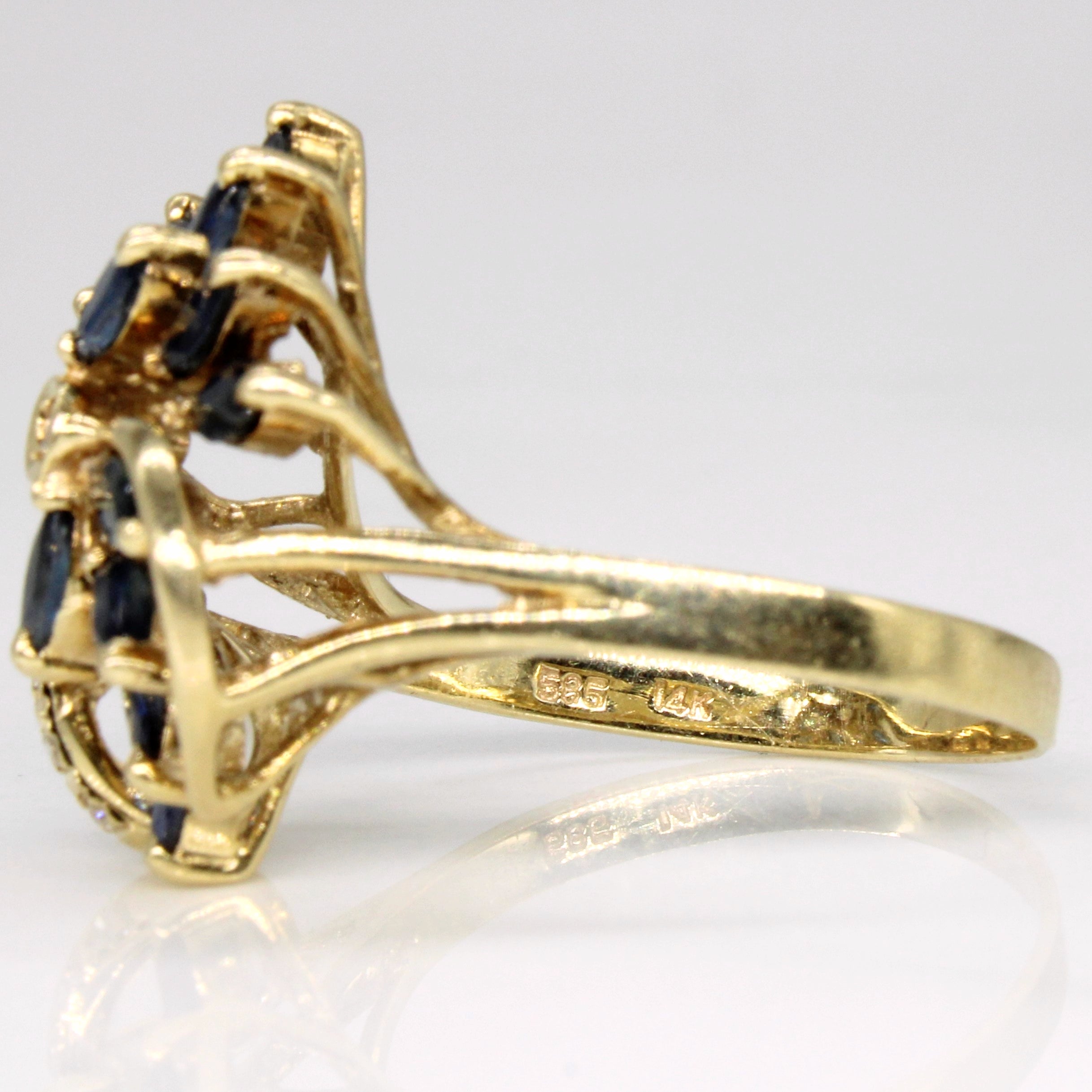 Sapphire & Diamond Cocktail Ring | 1.00ctw, 0.05ctw | SZ 7.25 |
