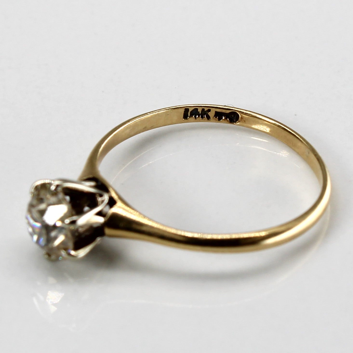 Bague solitaire vintage en diamant Old Mine | 0,55 ct | Taille 5 |